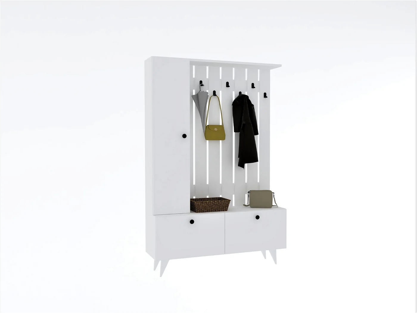 Giga Meubel - Garderobemeubel Wit Hout - 112x35x170cm - Lala