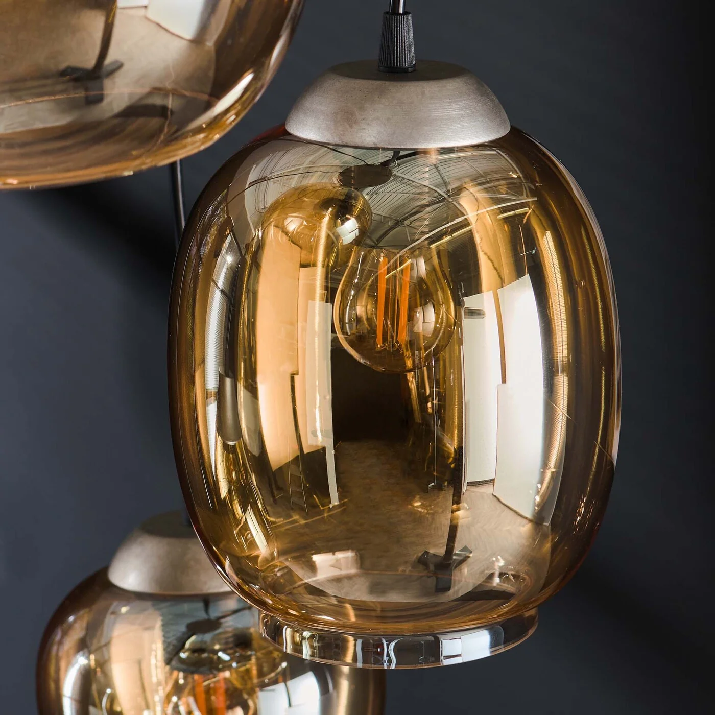 Giga Meubel - Hanglamp Amber - 5-Lichts - 150x43x43cm - Getrapt - Image 3