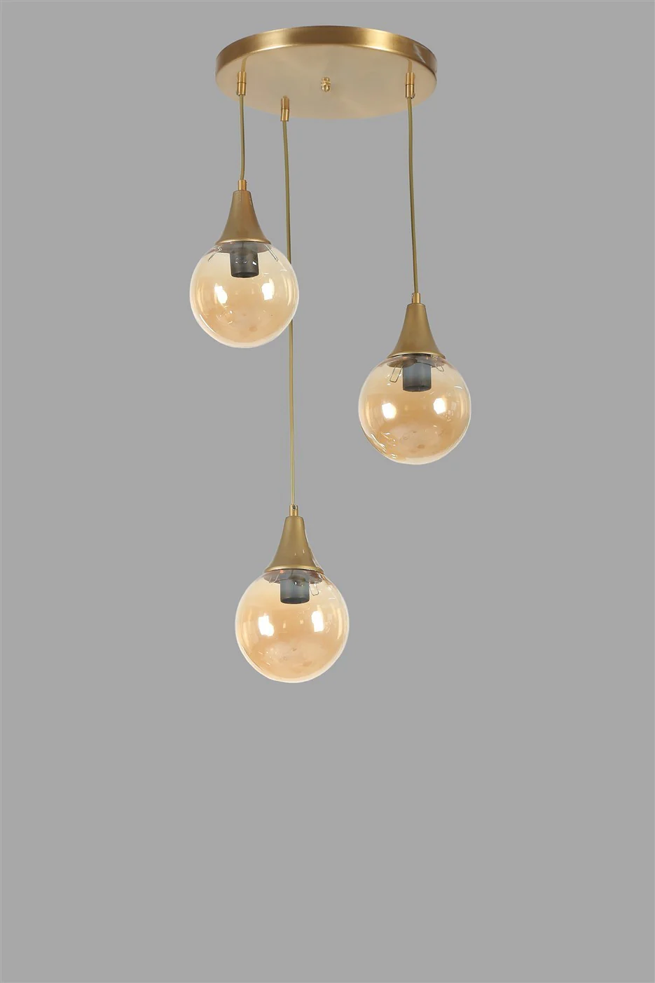 Giga Meubel - Hanglamp Amber|Goud - 3-Lichts - 30x30x70cm - Afra - Image 3