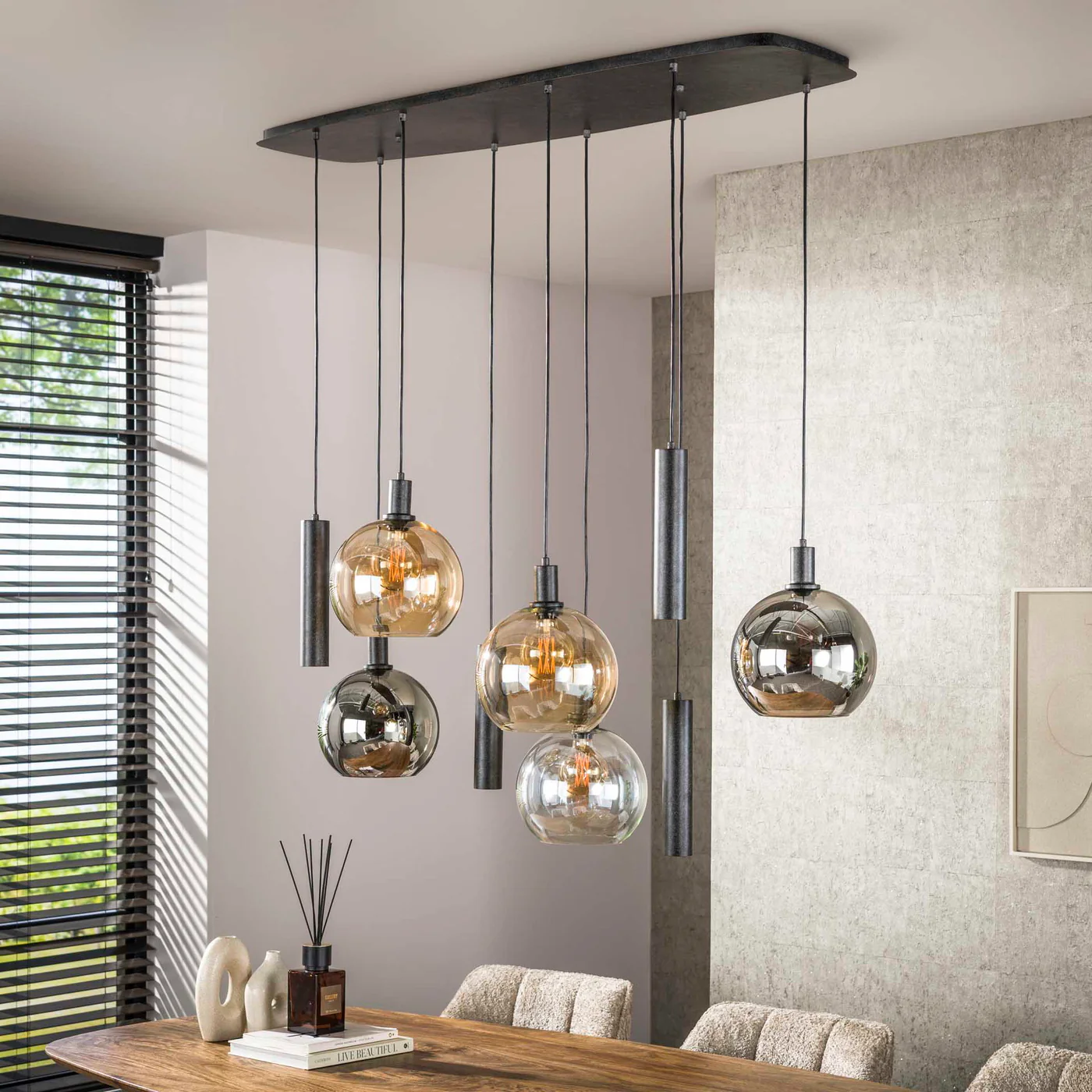 Giga Meubel - Hanglamp Zwart - 9-lichts - 130x60x150cm - Sfera - Image 3