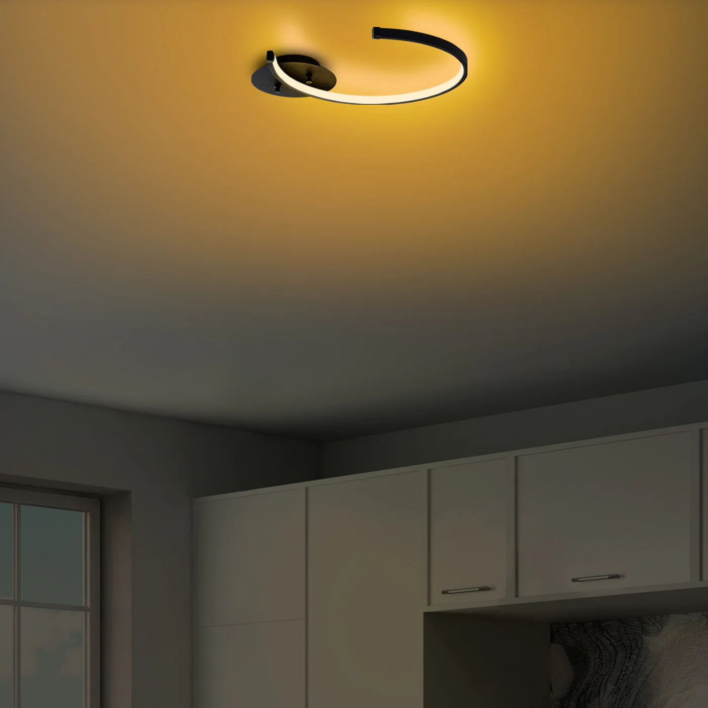Giga Meubel - Plafondlamp Zwart Metaal - 46x33x6cm - Moon - Image 8