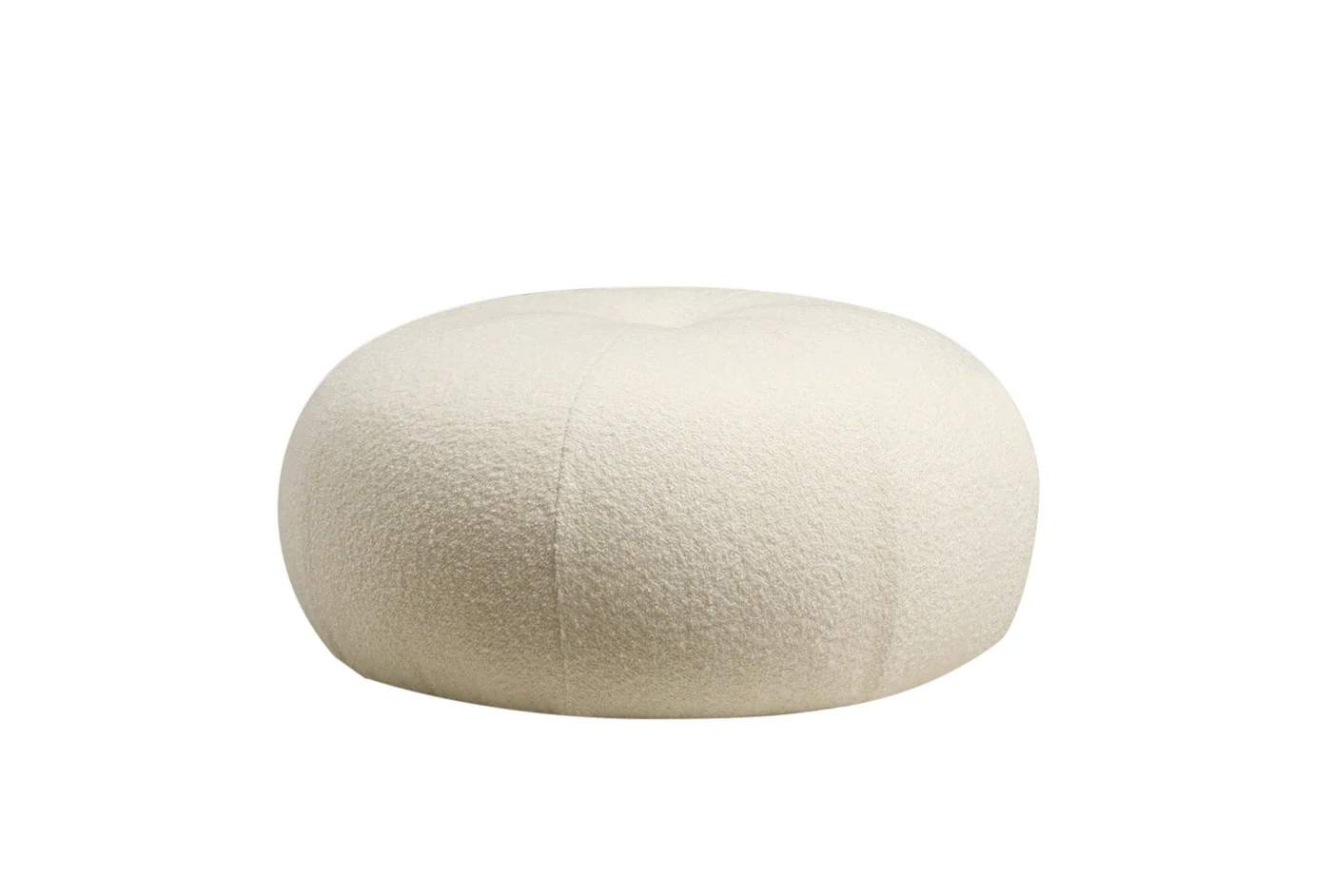 Giga Meubel - Poef Rond Bouclé Wit - 55x55x35cm - Tina - Image 6