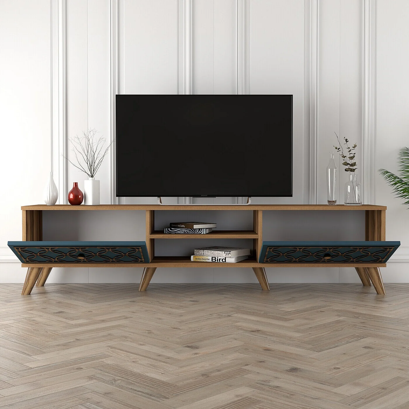 Giga Meubel - Tv-meubel Bruin|Blauw - Incl. Schap - 180cm - Class - Image 6