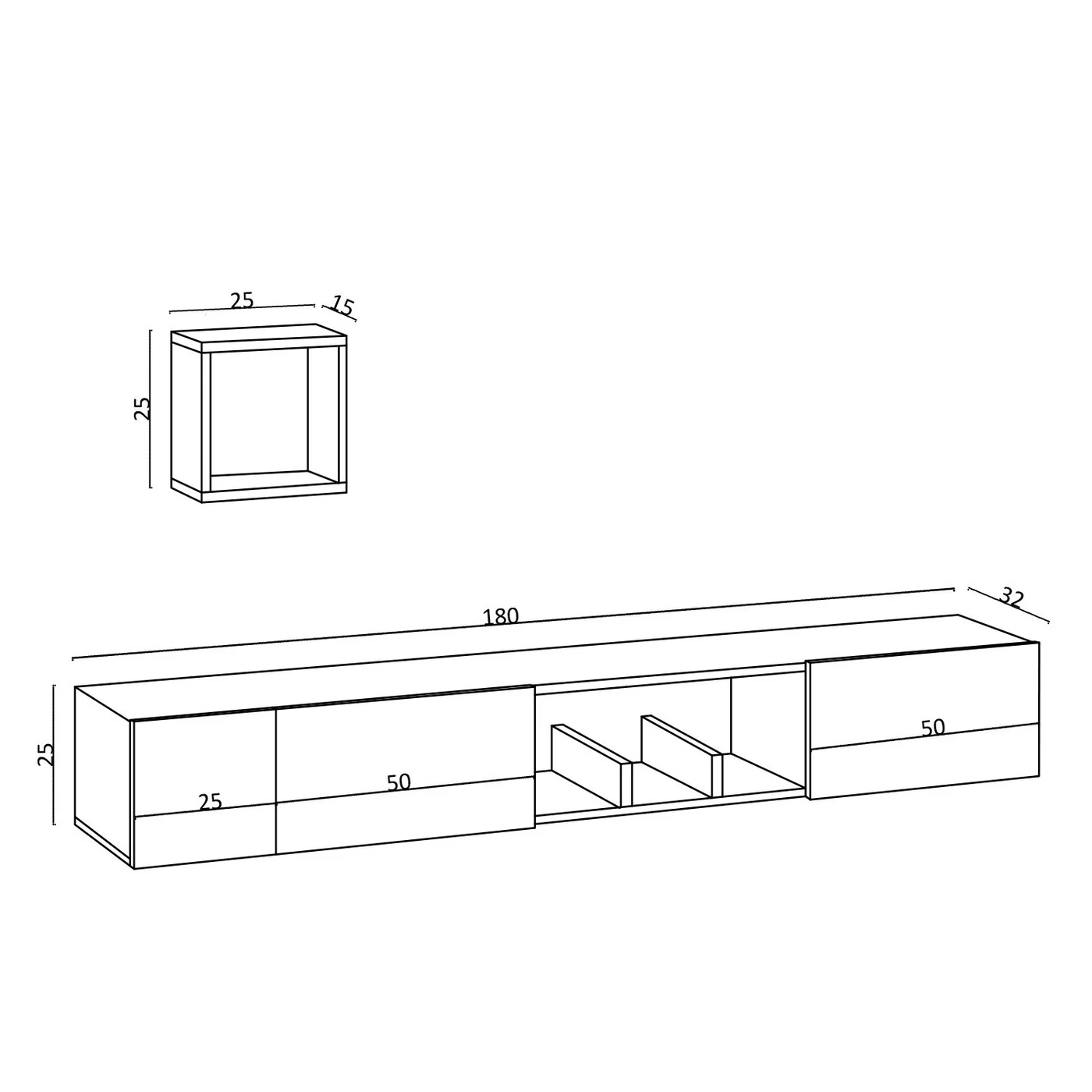 Giga Meubel - Tv-meubel Naturel Hout - 180x32x25cm - Avior - Image 5