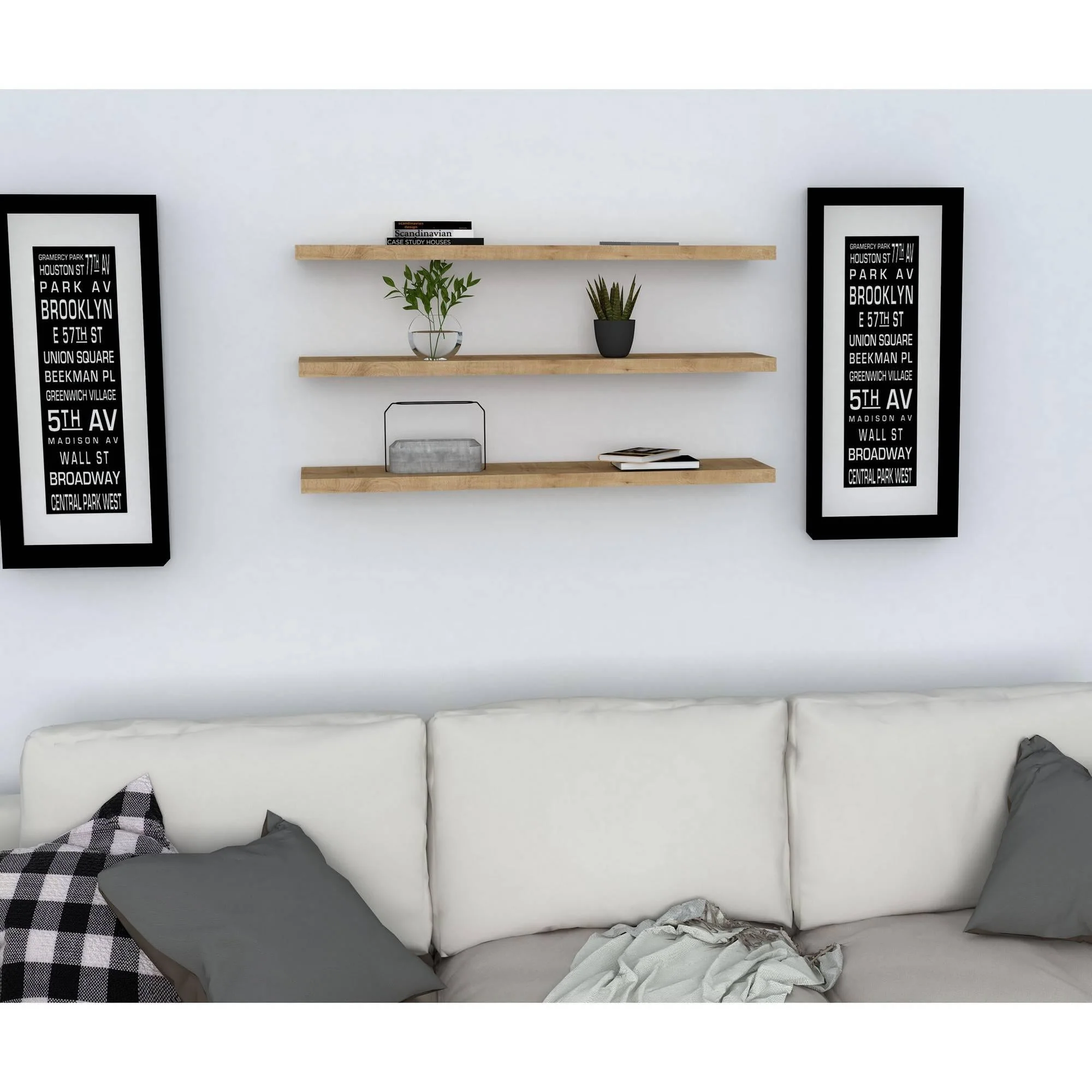 Giga Meubel - Wandplank Naturel - Set Van 3 - 60x14,5x1,8cm - Boss - Image 4