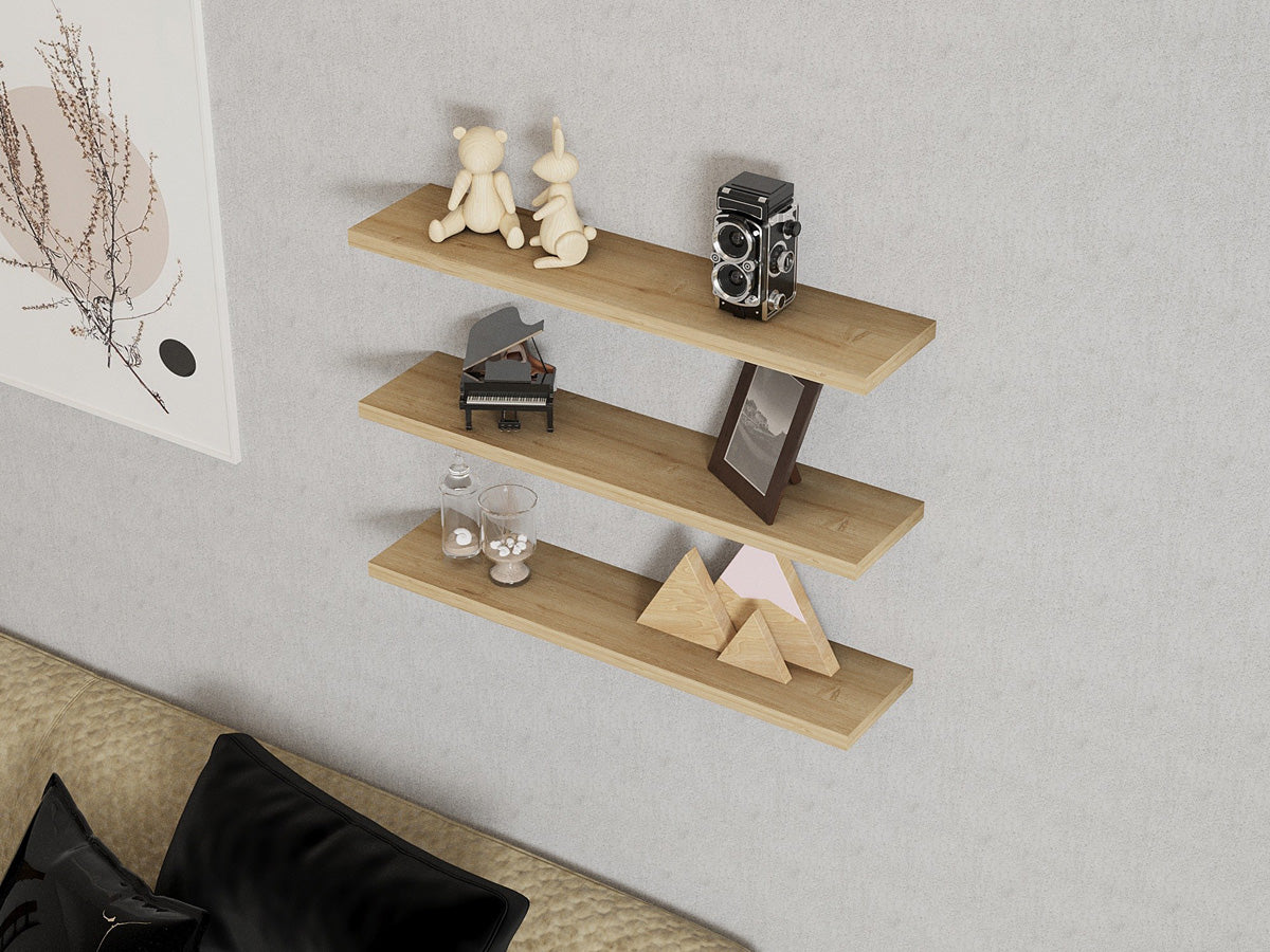 Giga Meubel - Wandplank Naturel - Set Van 3 - 60x14,5x1,8cm - Boss - Image 7