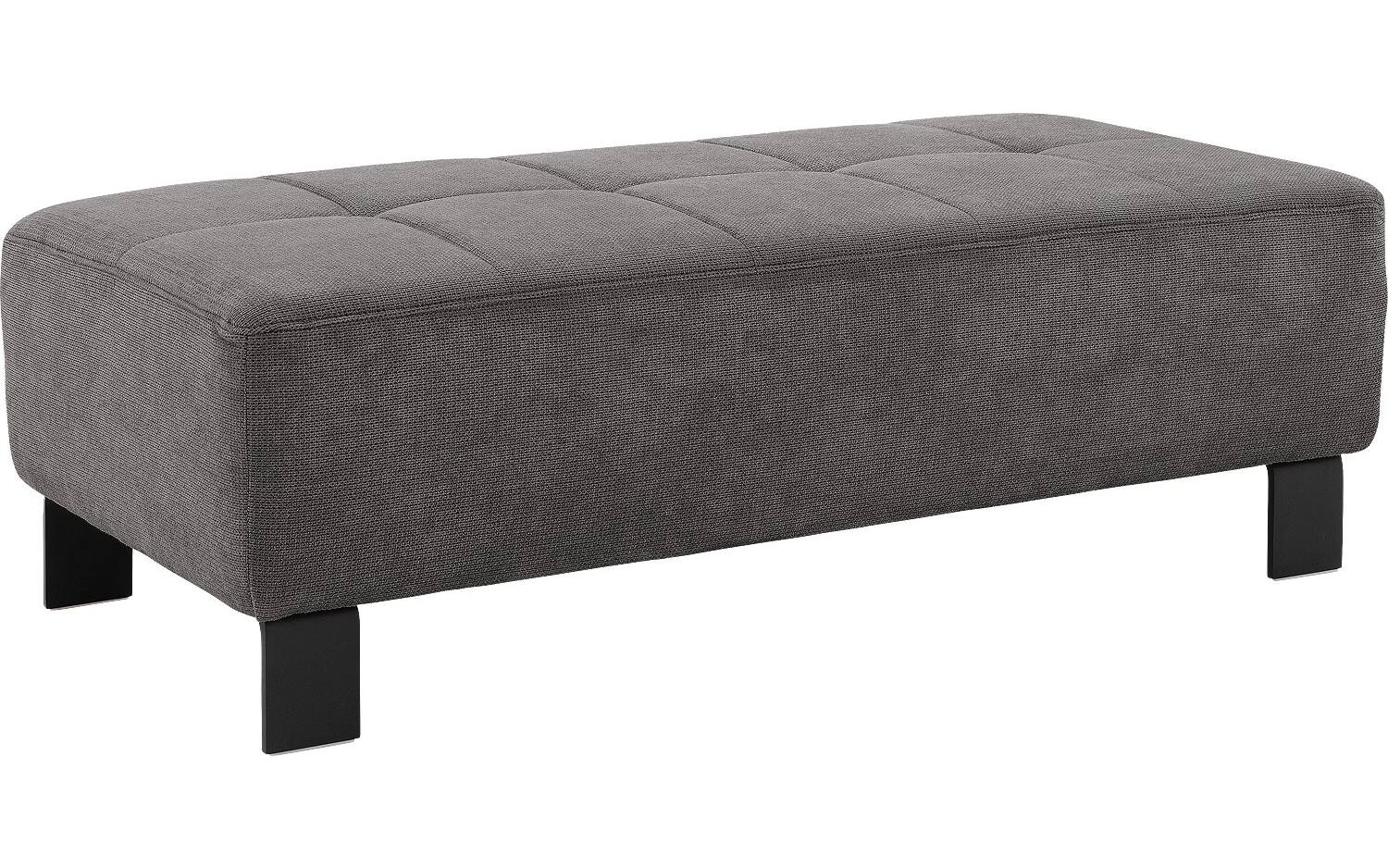 Goossens Hocker Alvin in stof fijn geweven kwartsgrijs - Image 2