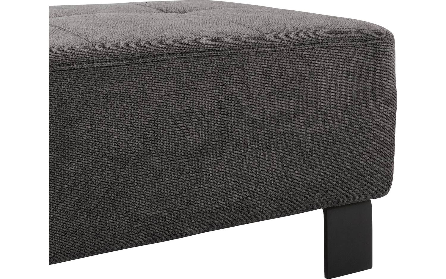 Goossens Hocker Alvin in stof fijn geweven kwartsgrijs - Image 3