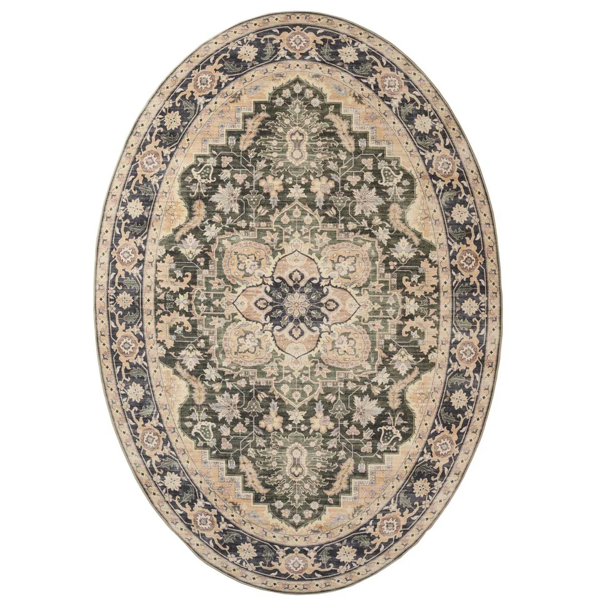 Heritaged Buitenkleed ovaal Vintage - Valenca Fino beige|groen -