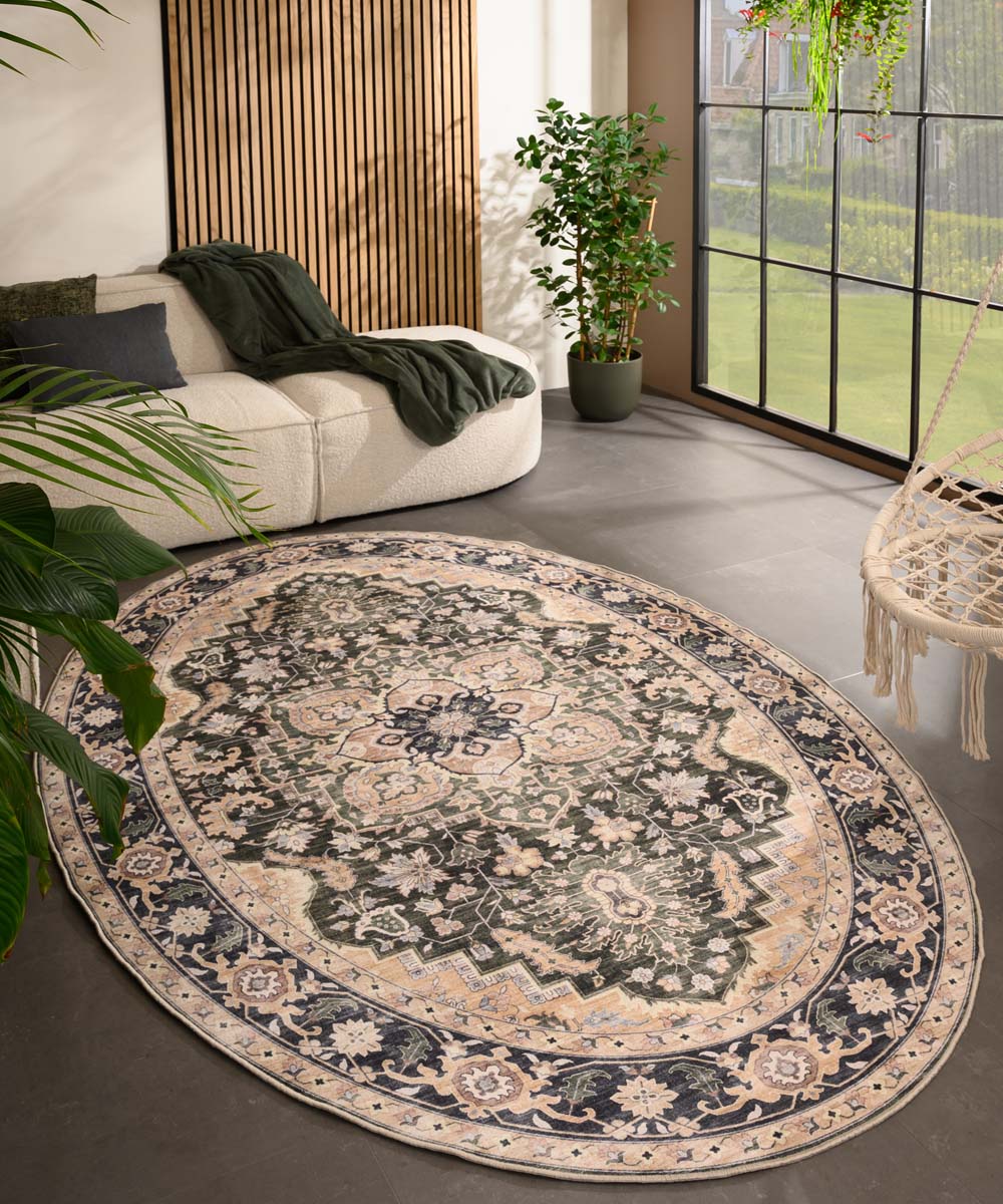 Heritaged Buitenkleed ovaal Vintage - Valenca Fino beige|groen - - Image 2