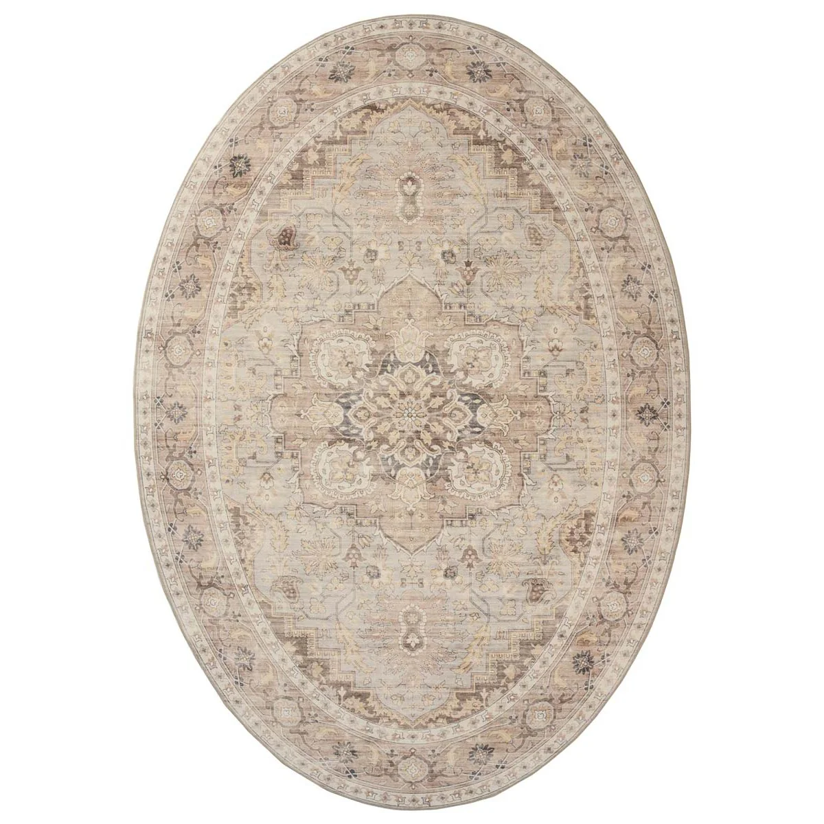 Heritaged Buitenkleed ovaal Vintage - Valenca Fino lichtgrijs|beige -