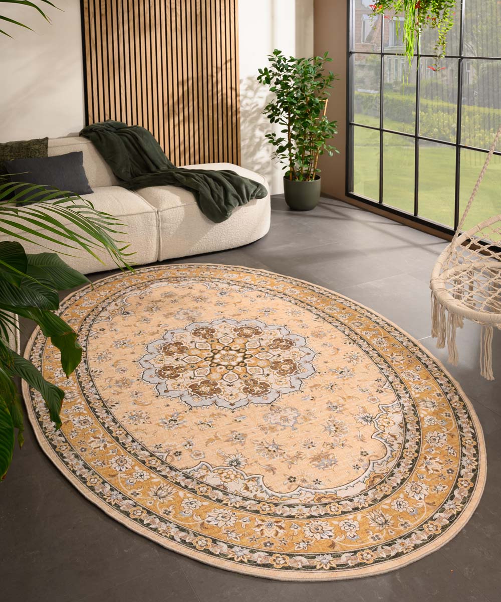 Heritaged Buitenkleed ovaal Vintage - Valenca Nova geel - 120x160 cm - Image 2