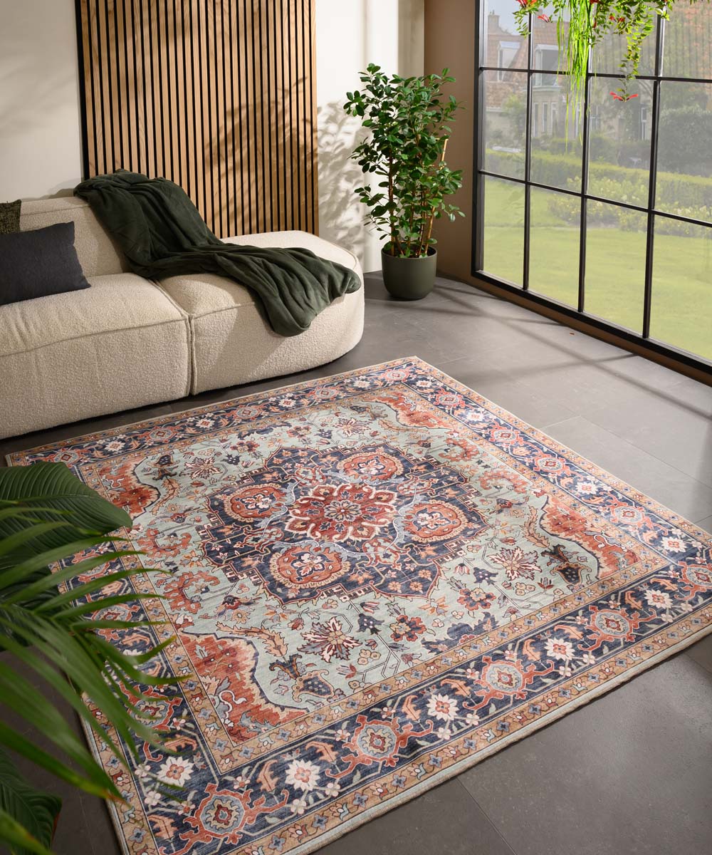 Heritaged Buitenkleed vierkant Vintage - Valenca Fino groen|blauw - - Image 2