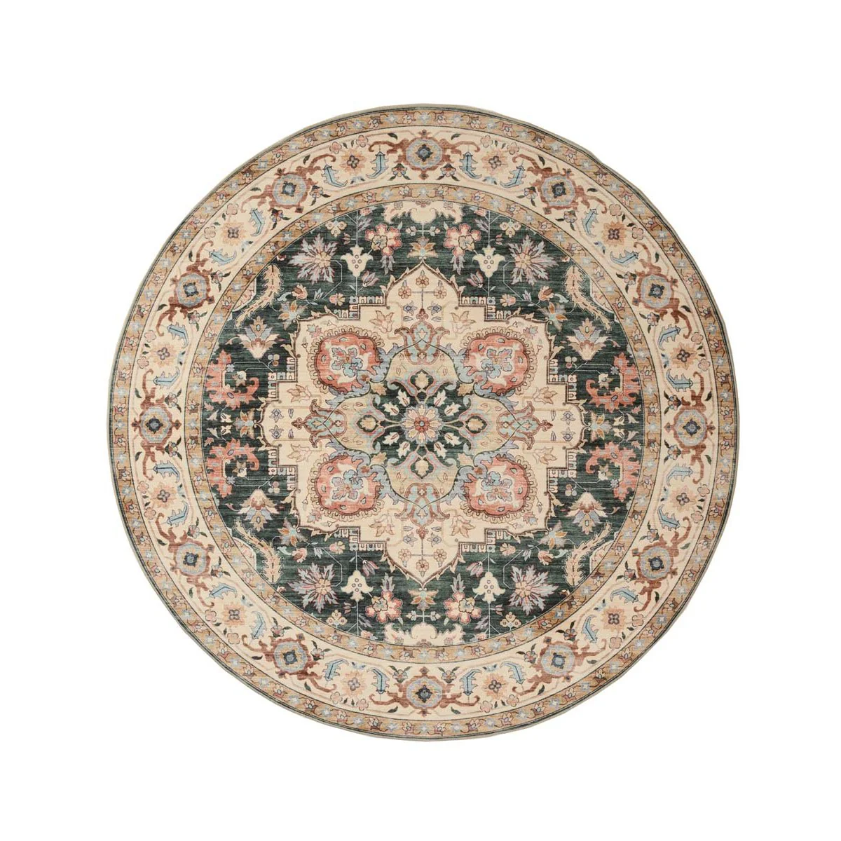 Heritaged Rond Vintage buitenkleed - Valenca Fino groen|rood - 160 cm