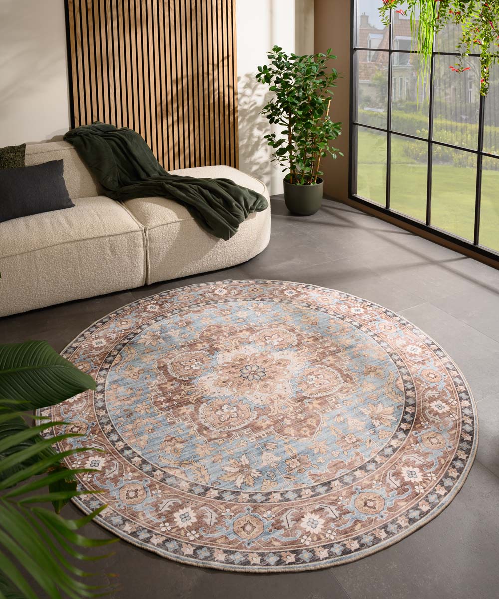 Heritaged Rond Vintage buitenkleed - Valenca Fino lichtblauw - 160 cm - Image 2