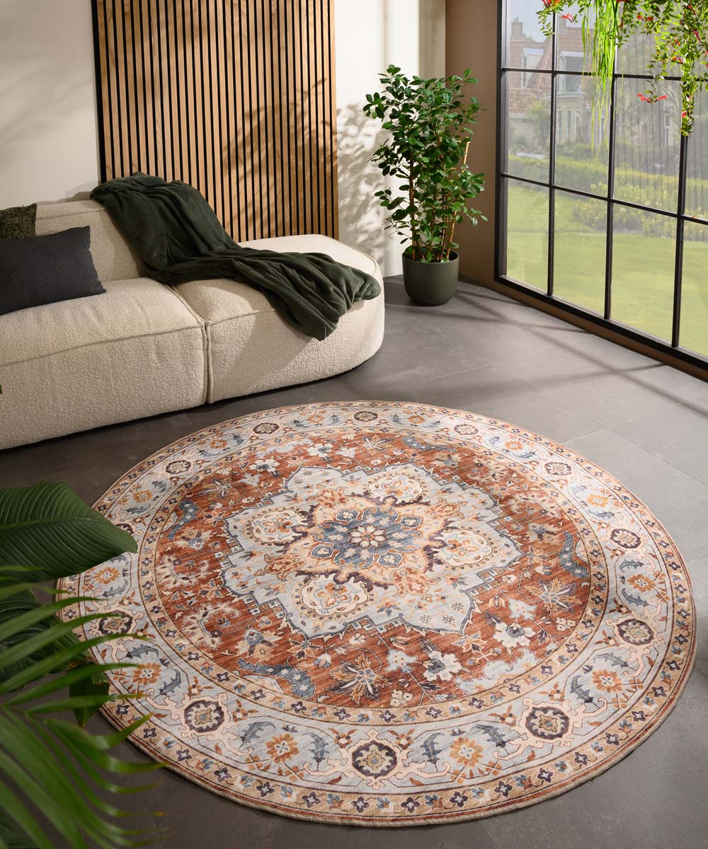 Heritaged Rond Vintage buitenkleed - Valenca Fino terracotta - 200 cm - Image 2