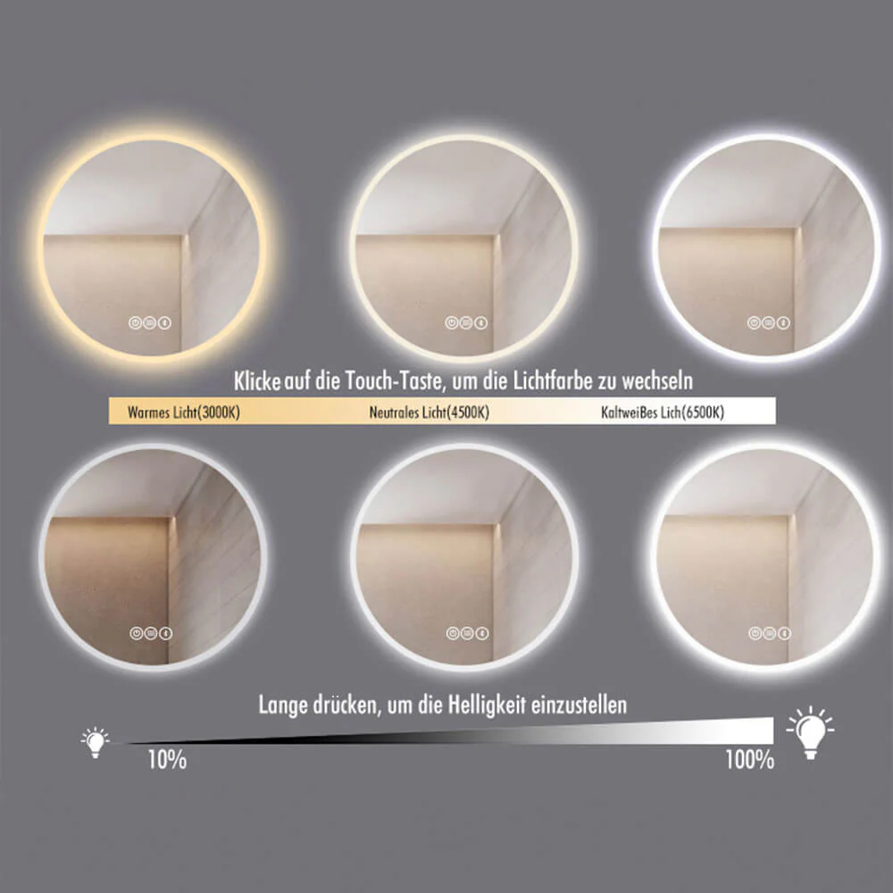 HOME DELUXE Badkamerspiegel - LED Verlichting - Anti Condens - 80 cm - Image 5