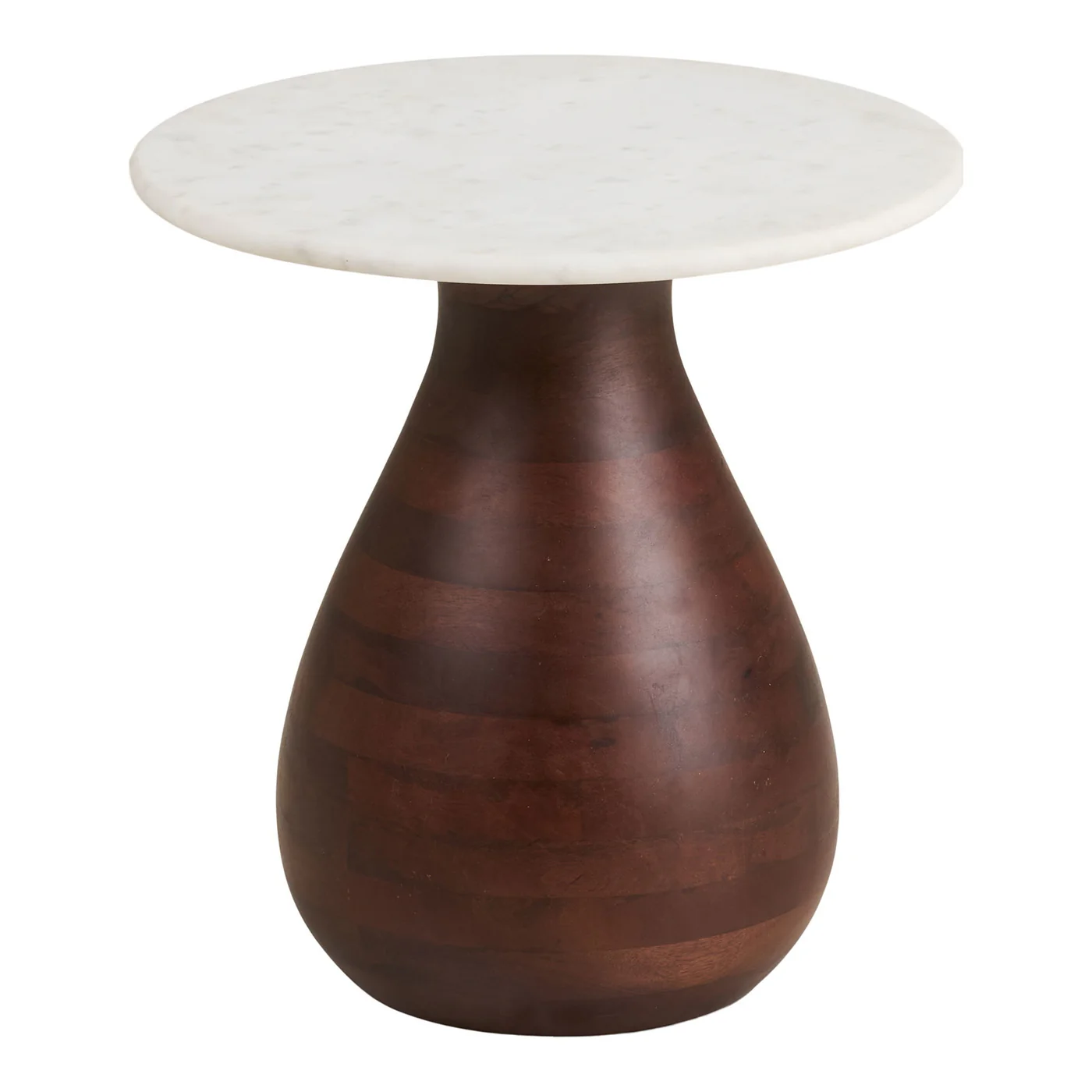 House Nordic - Bijzettafel Donkerbruin|Wit Hout - Ø40x41cm - Heide