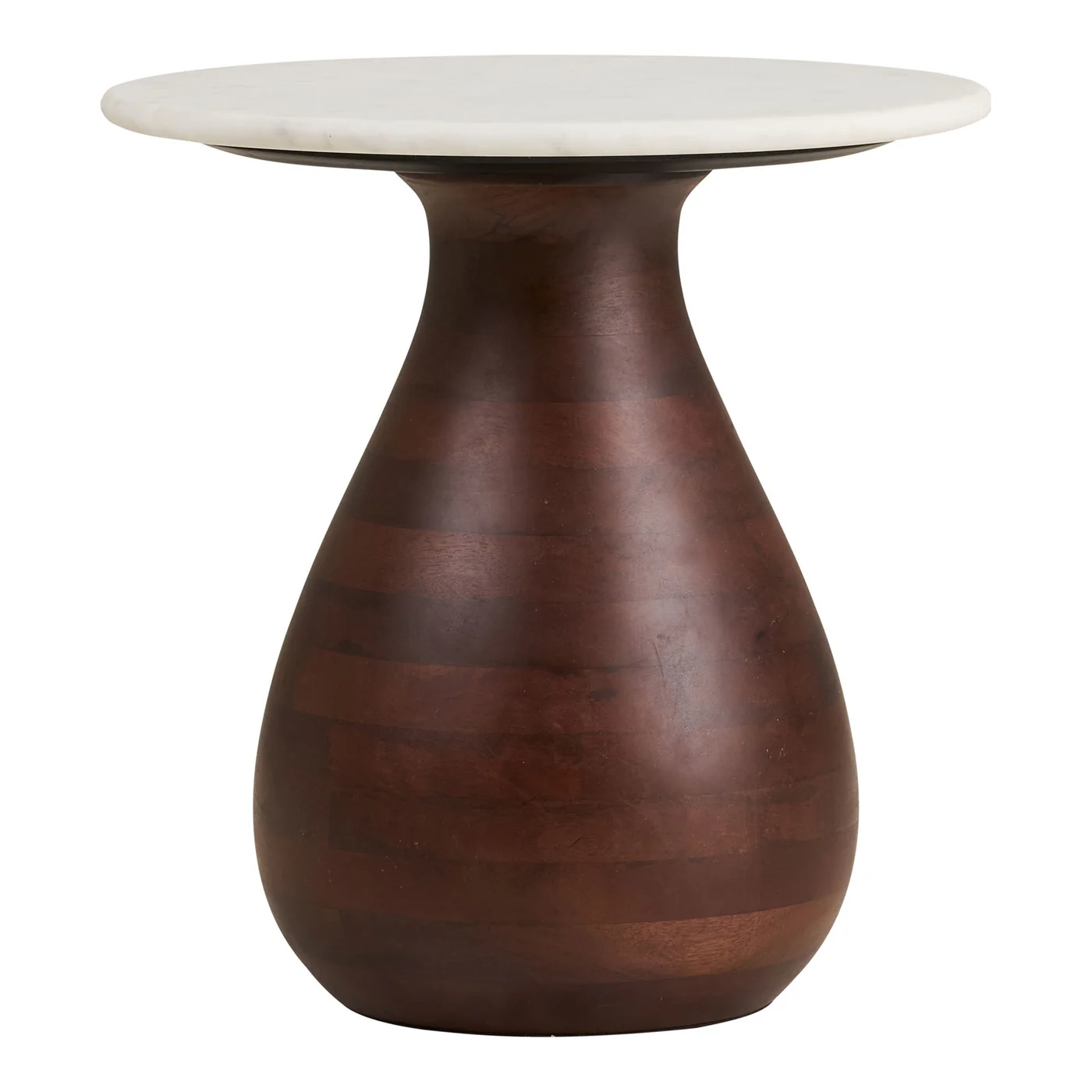 House Nordic - Bijzettafel Donkerbruin|Wit Hout - Ø40x41cm - Heide - Image 3