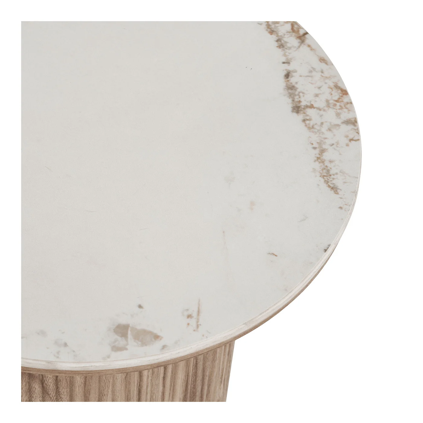House Nordic - Bijzettafel Keramisch Wit|Bruin - Ø45x50cm - Athens - Image 5