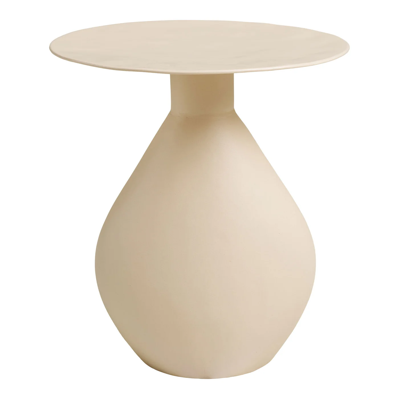 House Nordic - Bijzettafel Off-White Metaal - Ø36x40cm - Calais