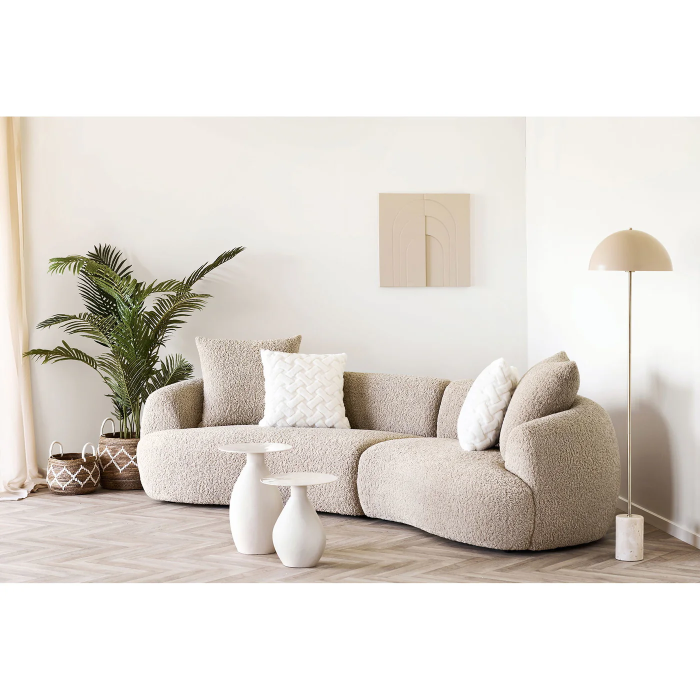 House Nordic - Bijzettafel Off-White Metaal - Ø36x40cm - Calais - Image 5