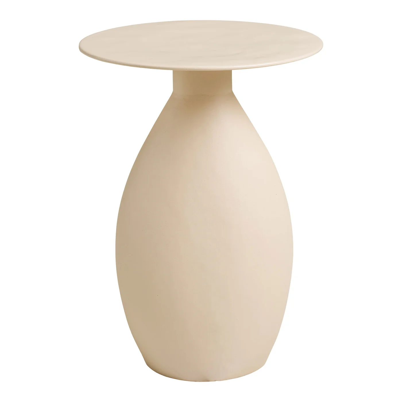 House Nordic - Bijzettafel Off-White Metaal - Ø36x50cm - Calais
