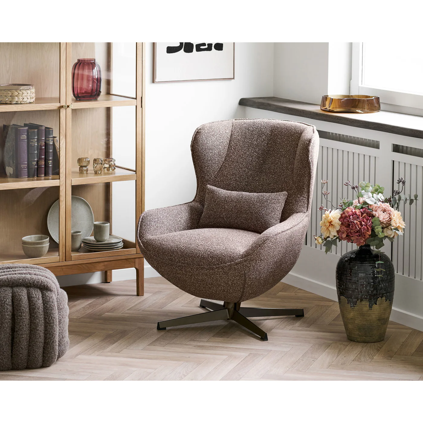 House Nordic - Fauteuil Bruin Draaibaar - 94x76x83cm - Blenheim - Image 2