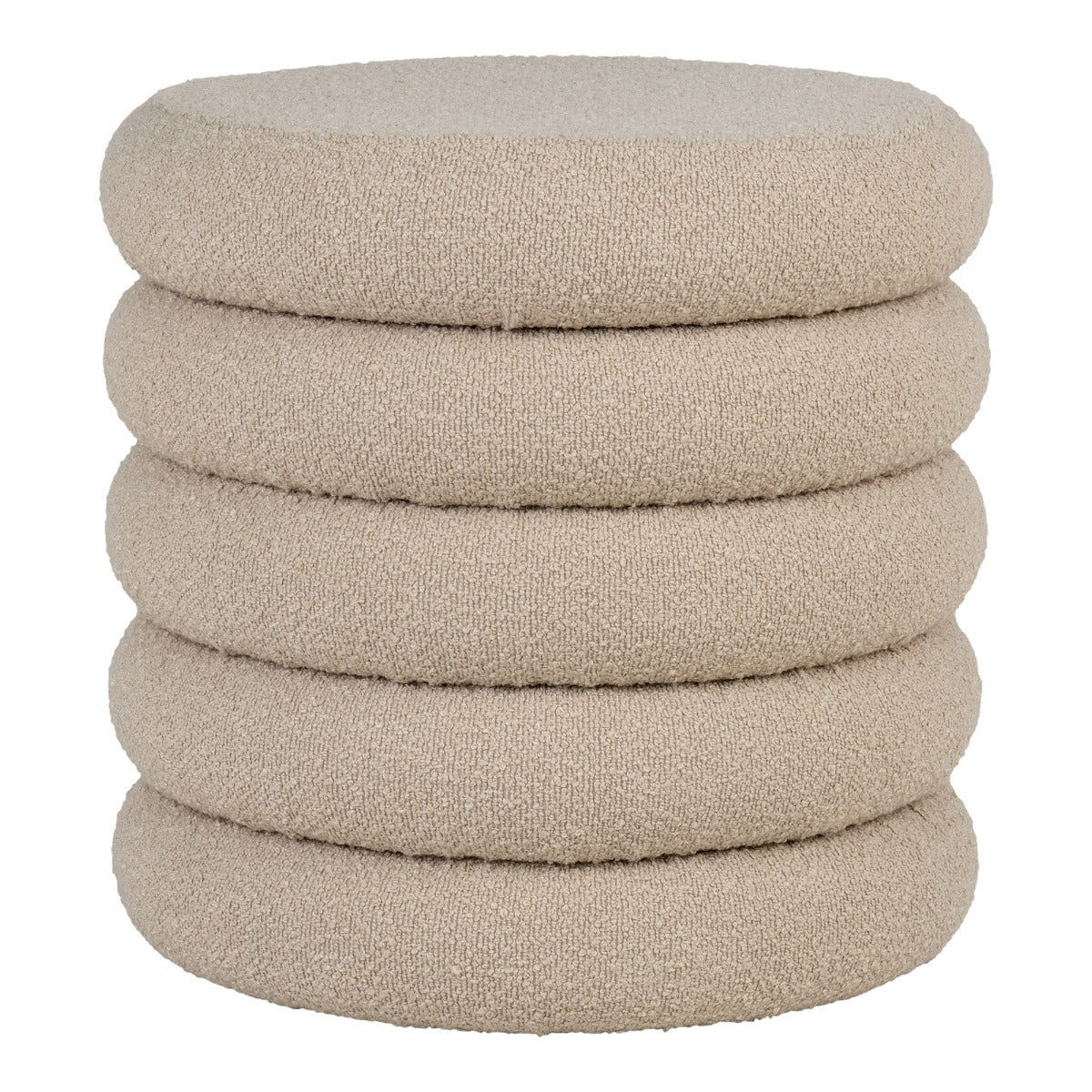 House Nordic - Poef Beige Bouclé - Incl. Opbergruimte - Brooklyn
