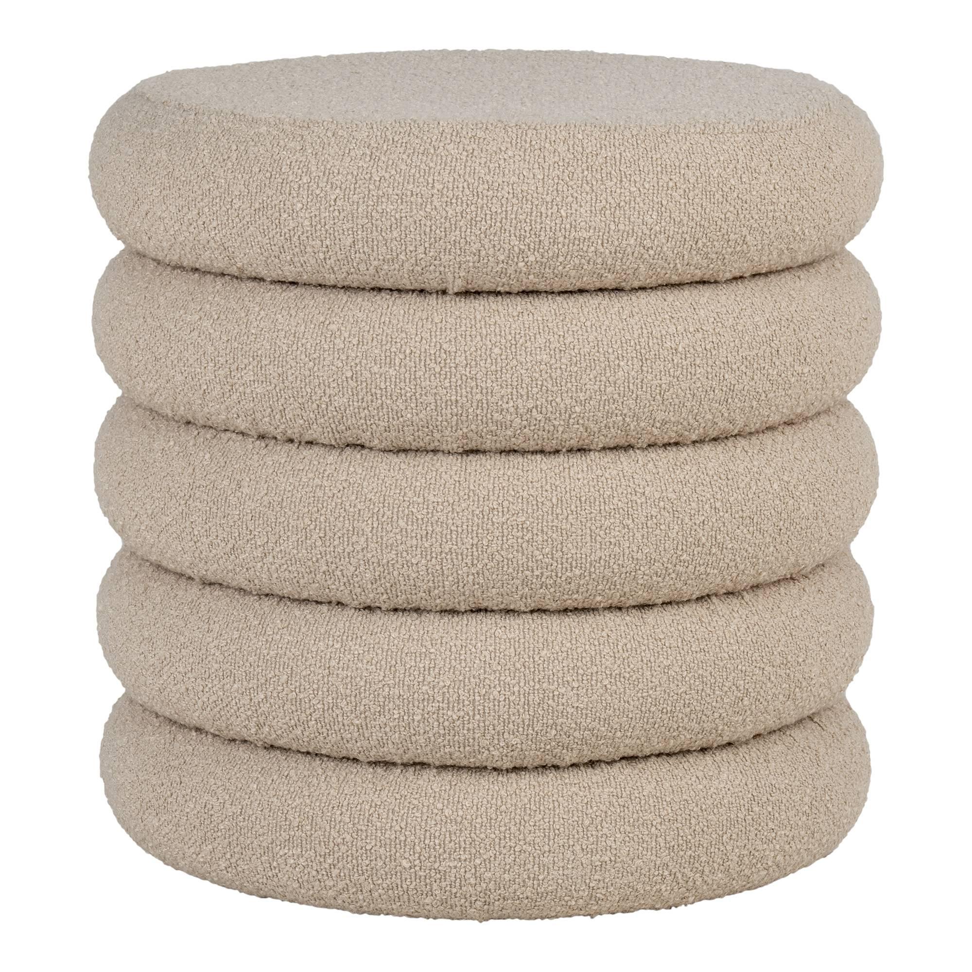 House Nordic - Poef Beige Bouclé - Incl. Opbergruimte - Brooklyn - Image 3