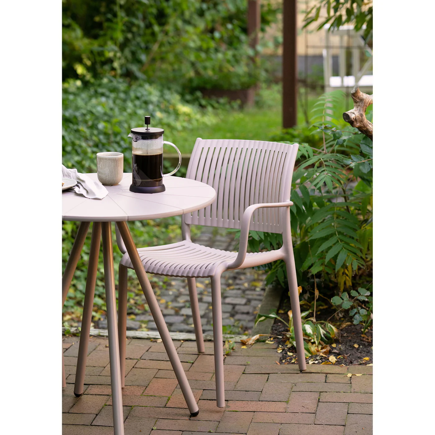 House Nordic - Tuinstoel Taupe Kunststof - Manzano - Set van 4 - Image 8