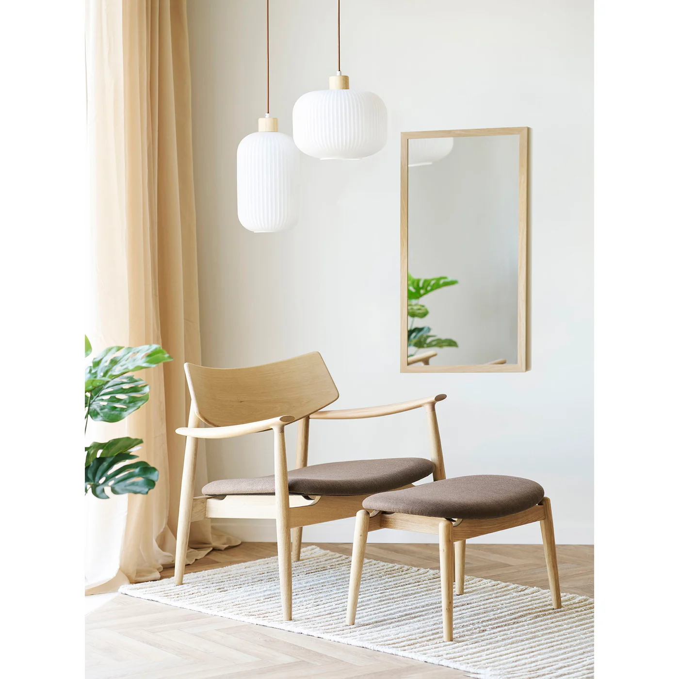 House Nordic - Voetenbank Bruin Stof - 54x38x43cm - Olvera - Image 2
