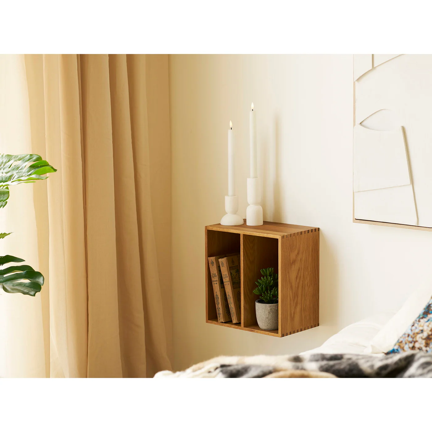 House Nordic - Wandkastje Townsville Naturel Met Vakken 30x30cm - Image 2