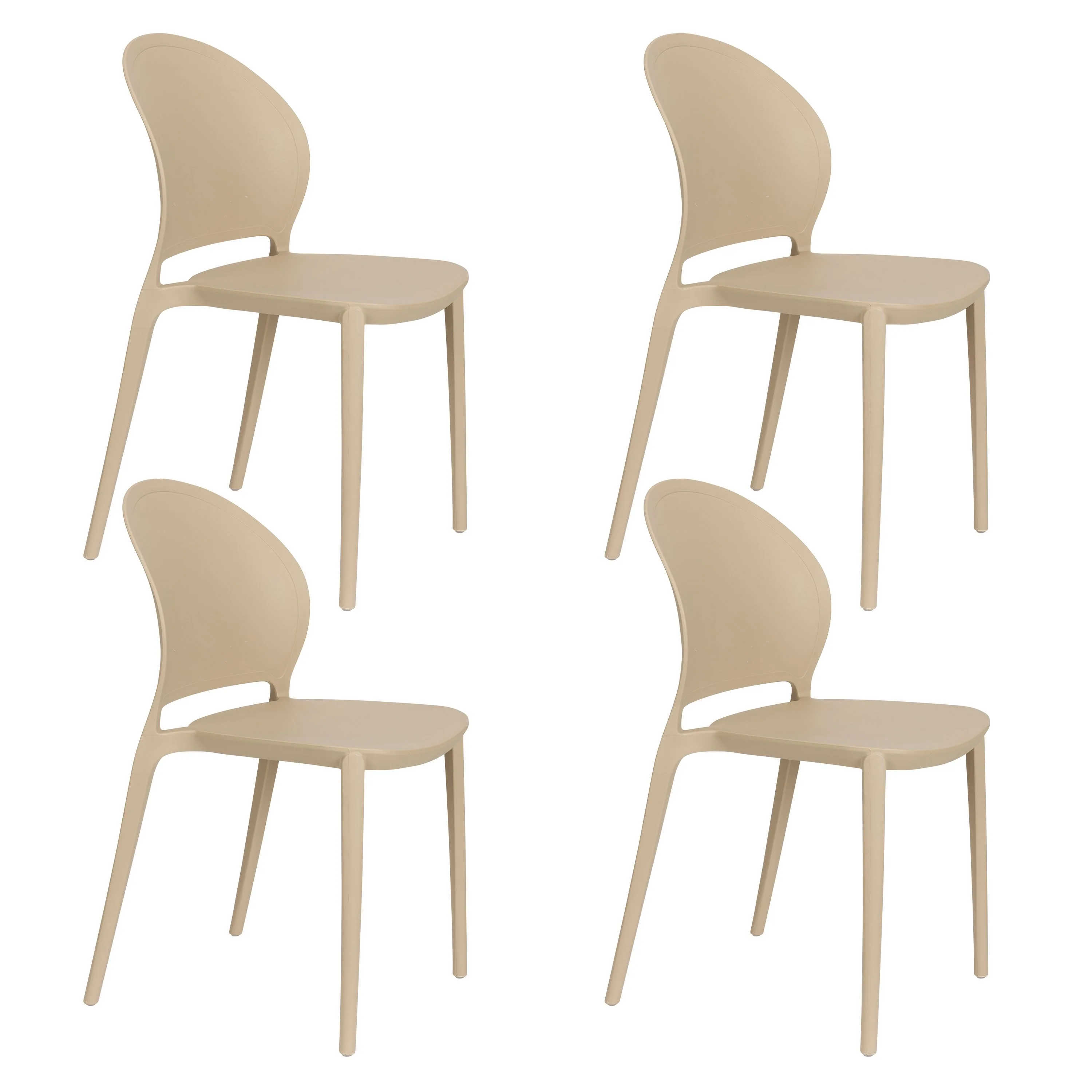 Housecraft Sjoerd Tuinstoelen Kunststof Beige - Set van 4