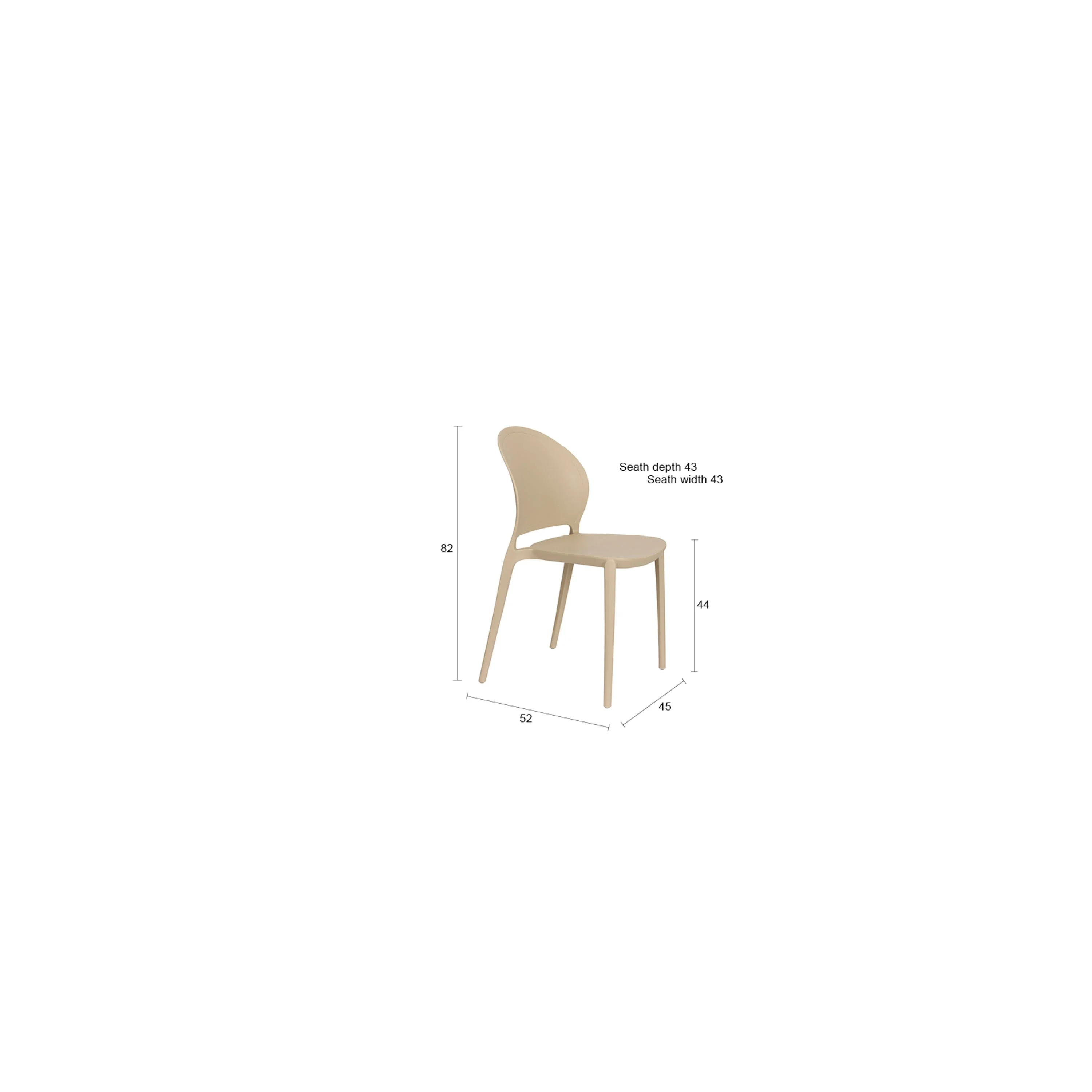 Housecraft Sjoerd Tuinstoelen Kunststof Beige - Set van 4 - Image 11