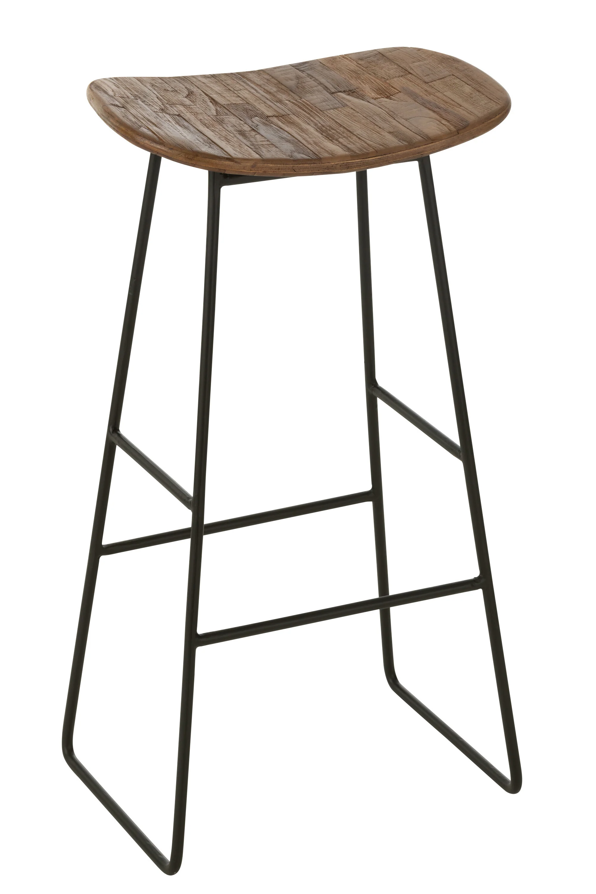 J-Line barkruk Rechthoekig - metaal|hout - naturel - large
