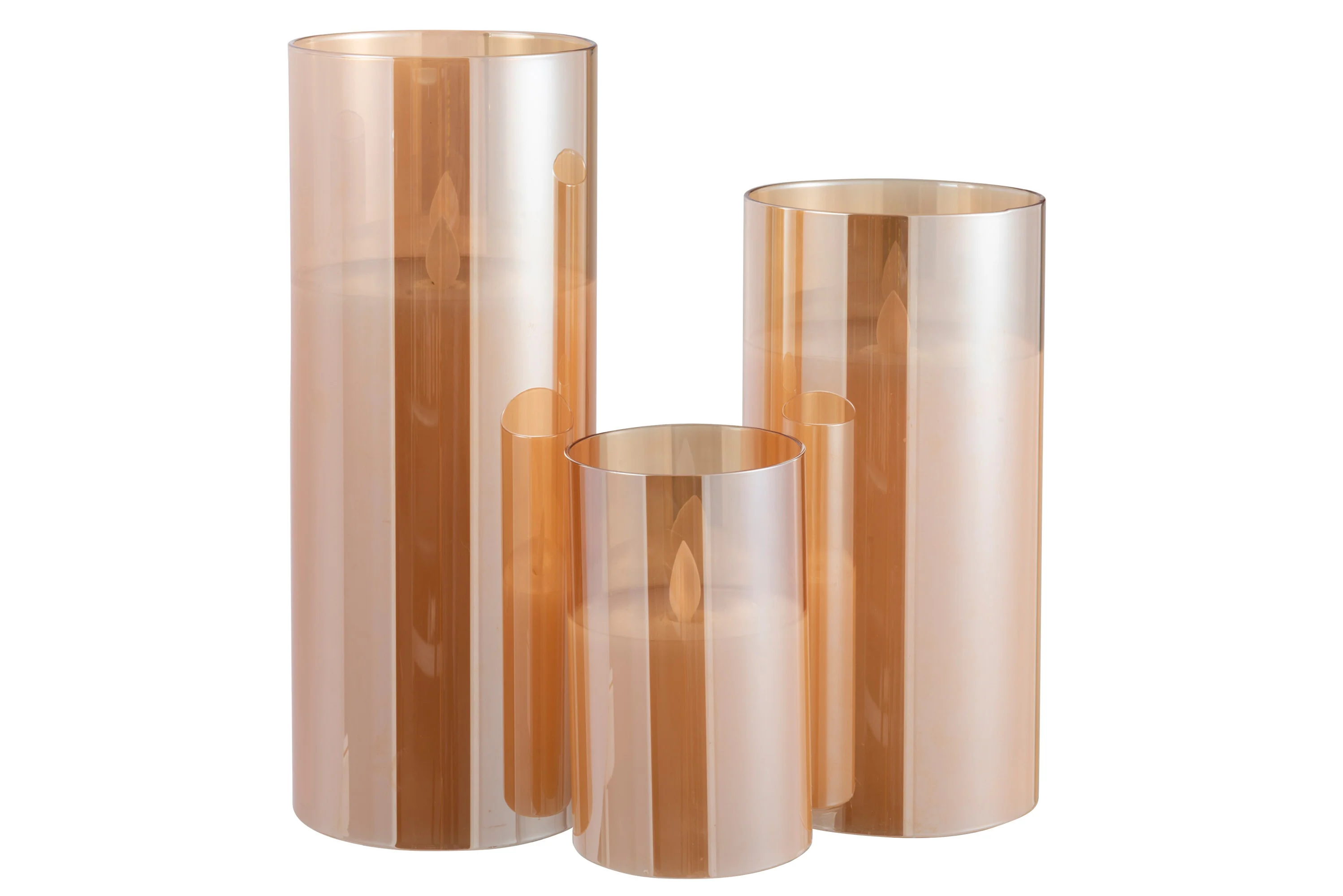 J-Line lamp blinkend - glas - goud -  large - LED lichtjes - Image 3