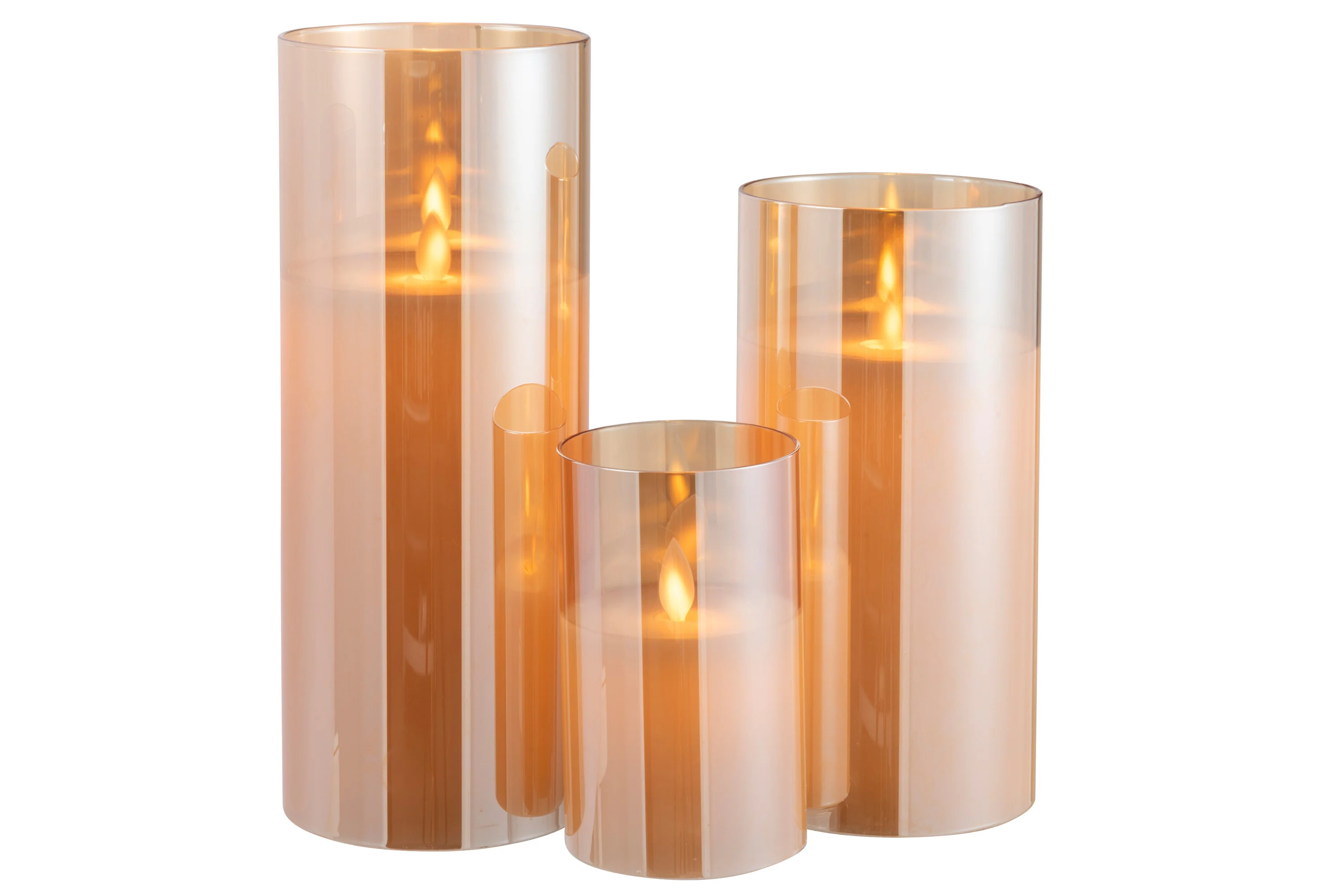 J-Line lamp blinkend - glas - goud -  large - LED lichtjes - Image 4