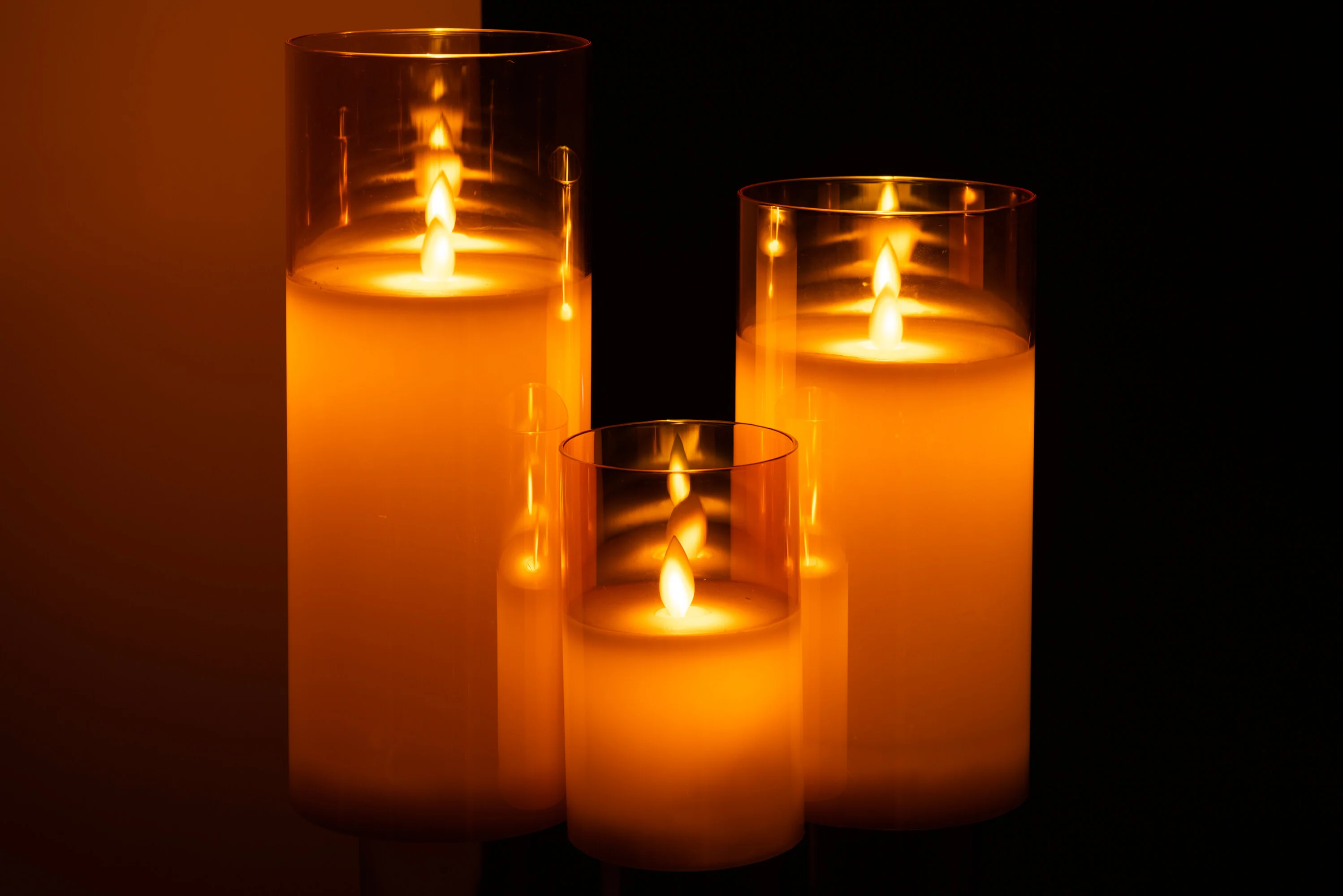 J-Line lamp blinkend - glas - goud -  large - LED lichtjes - Image 5