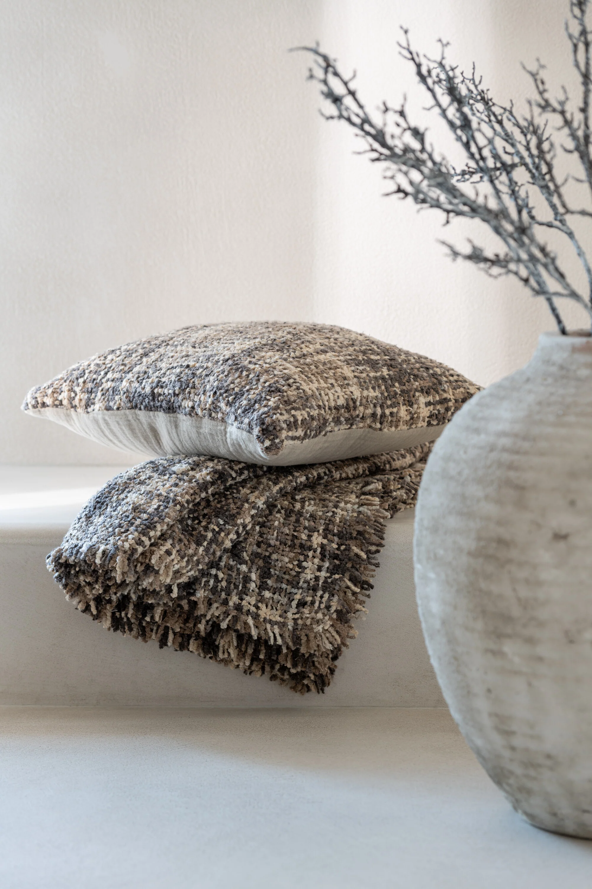J-Line plaid Tweed - katoen - bruin|beige - 180 x 130 cm - Image 3