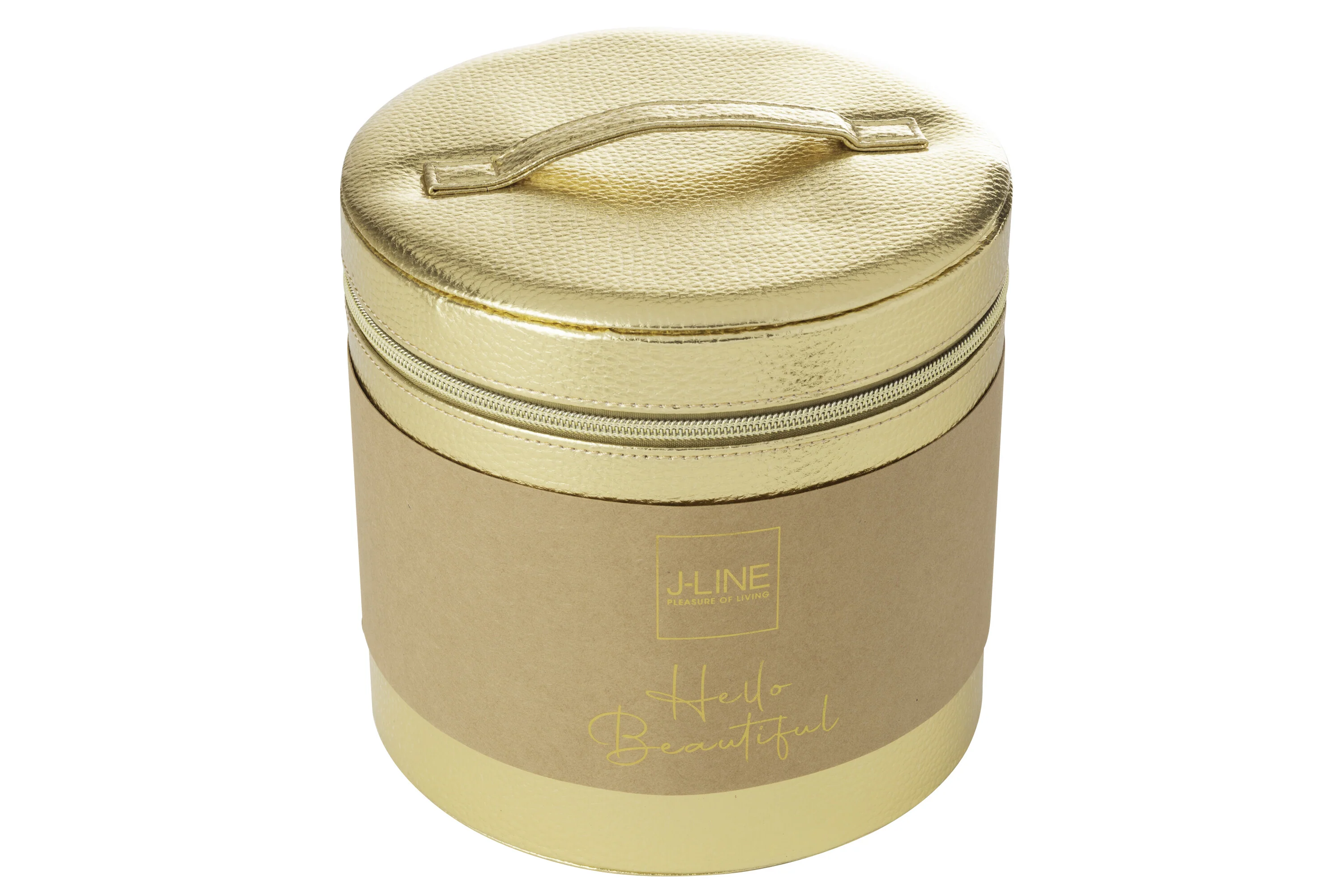 J-Line toilettas Rond + spiegel - karton|kunstleder - goud - Image 3