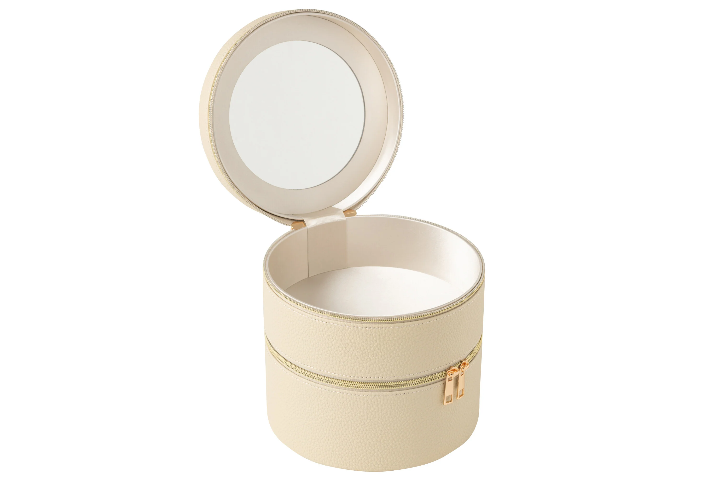 J-Line toilettas Rond + spiegel - kunstleder - beige - Image 4
