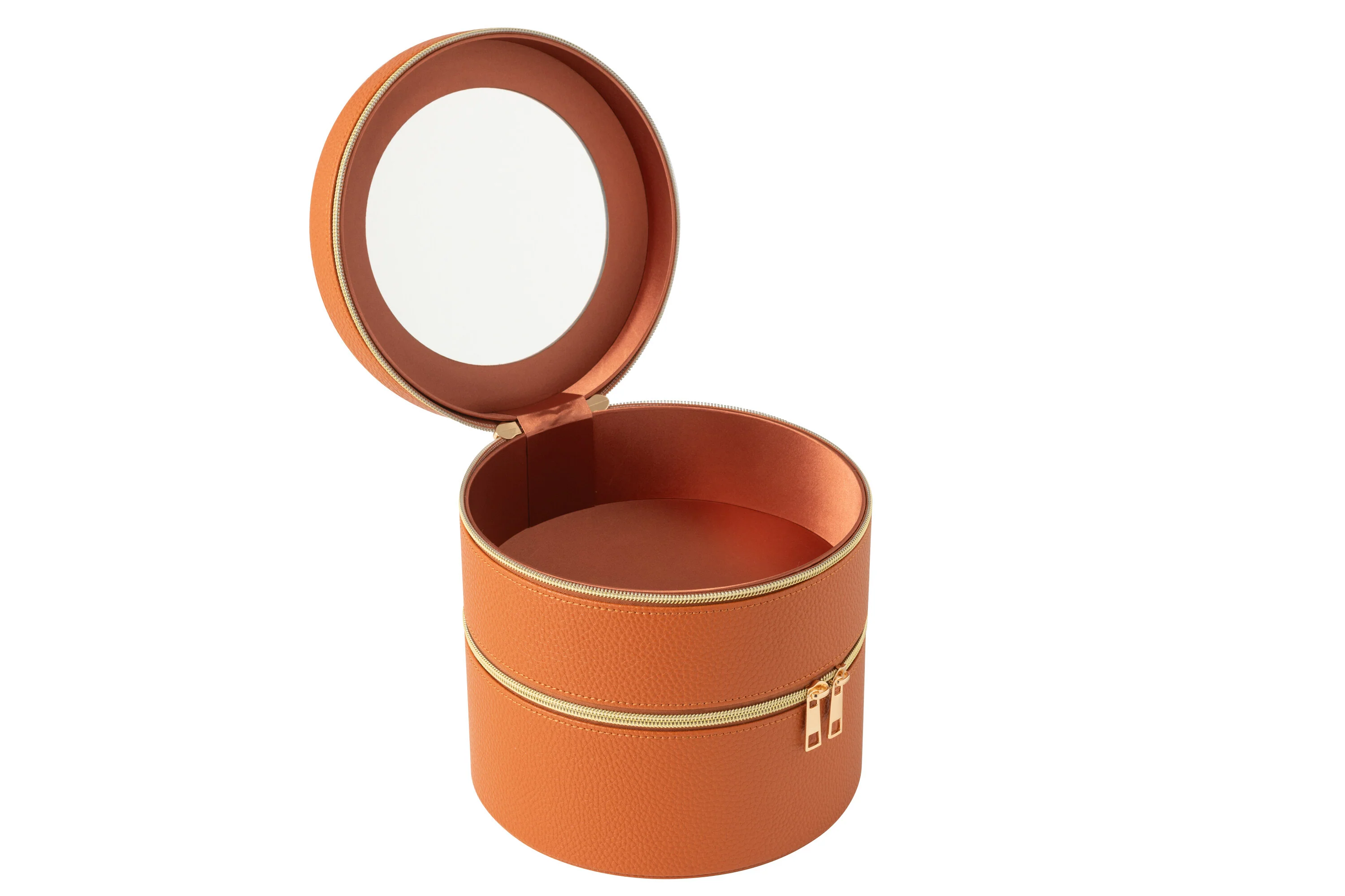 J-Line toilettas Rond + spiegel - kunstleder - cognac - Image 4