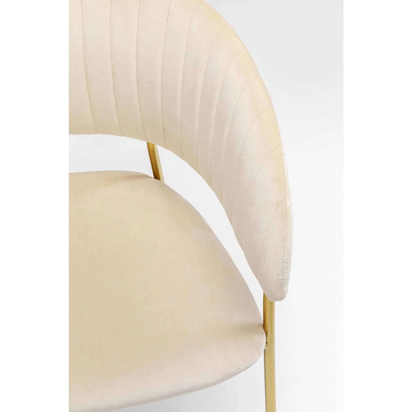 Kare Design Belle stoel armleuningen - fluweel - creme - Image 4