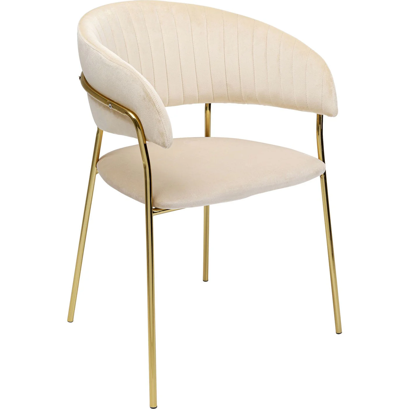 Kare Design Belle stoel armleuningen - fluweel - creme - Image 7