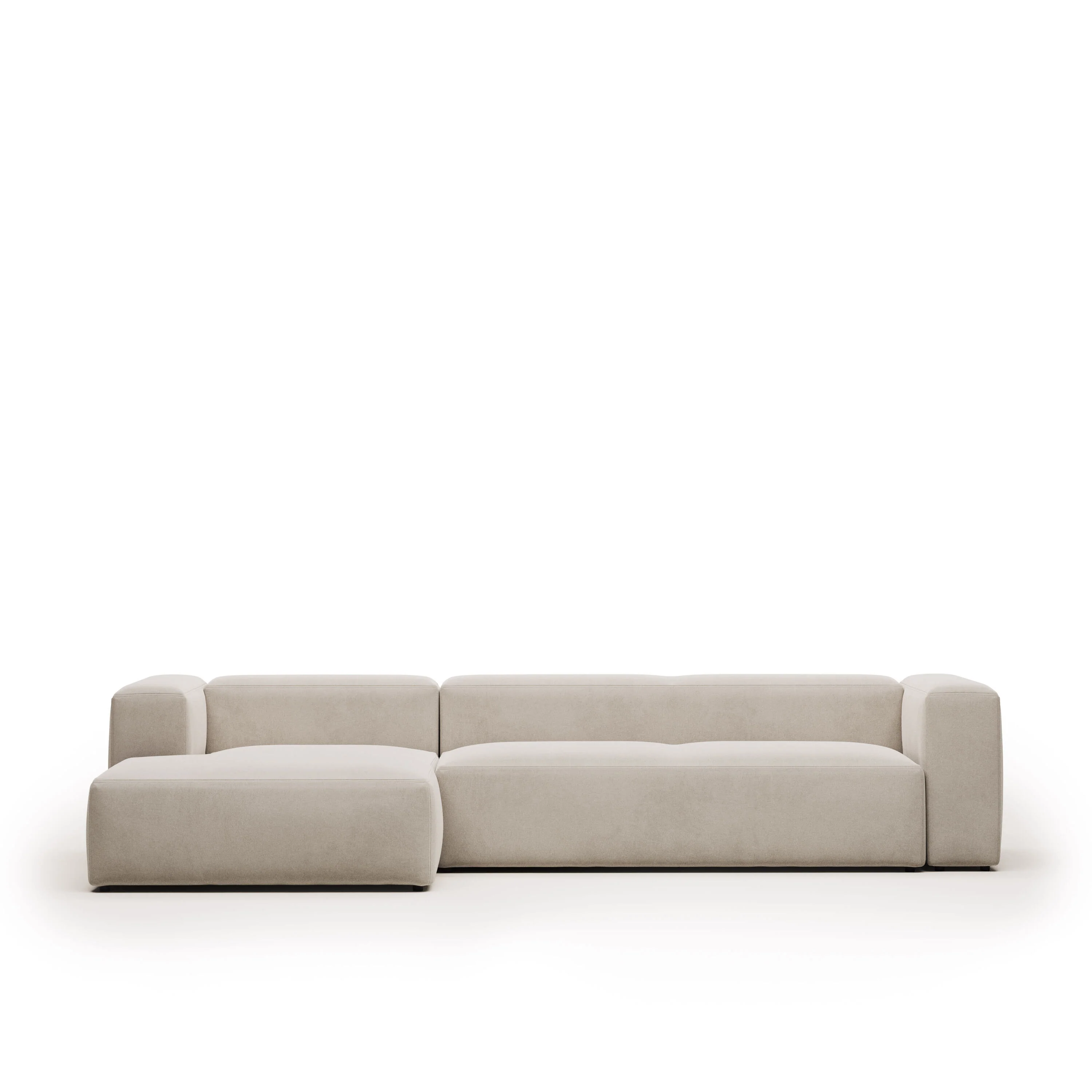 Kave Home - 4-zitsbank Blok beige met chaise longue links 330 cm - Image 2
