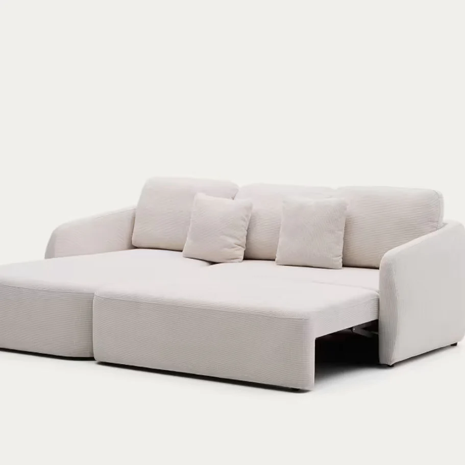 Kave Home Laira 3-zitsslaapbank met Chaise Longue Links - Beige - Image 3