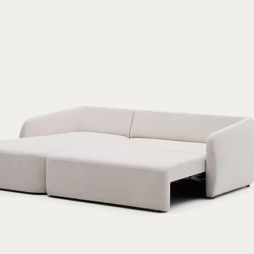 Kave Home Laira 3-zitsslaapbank met Chaise Longue Links - Beige - Image 4