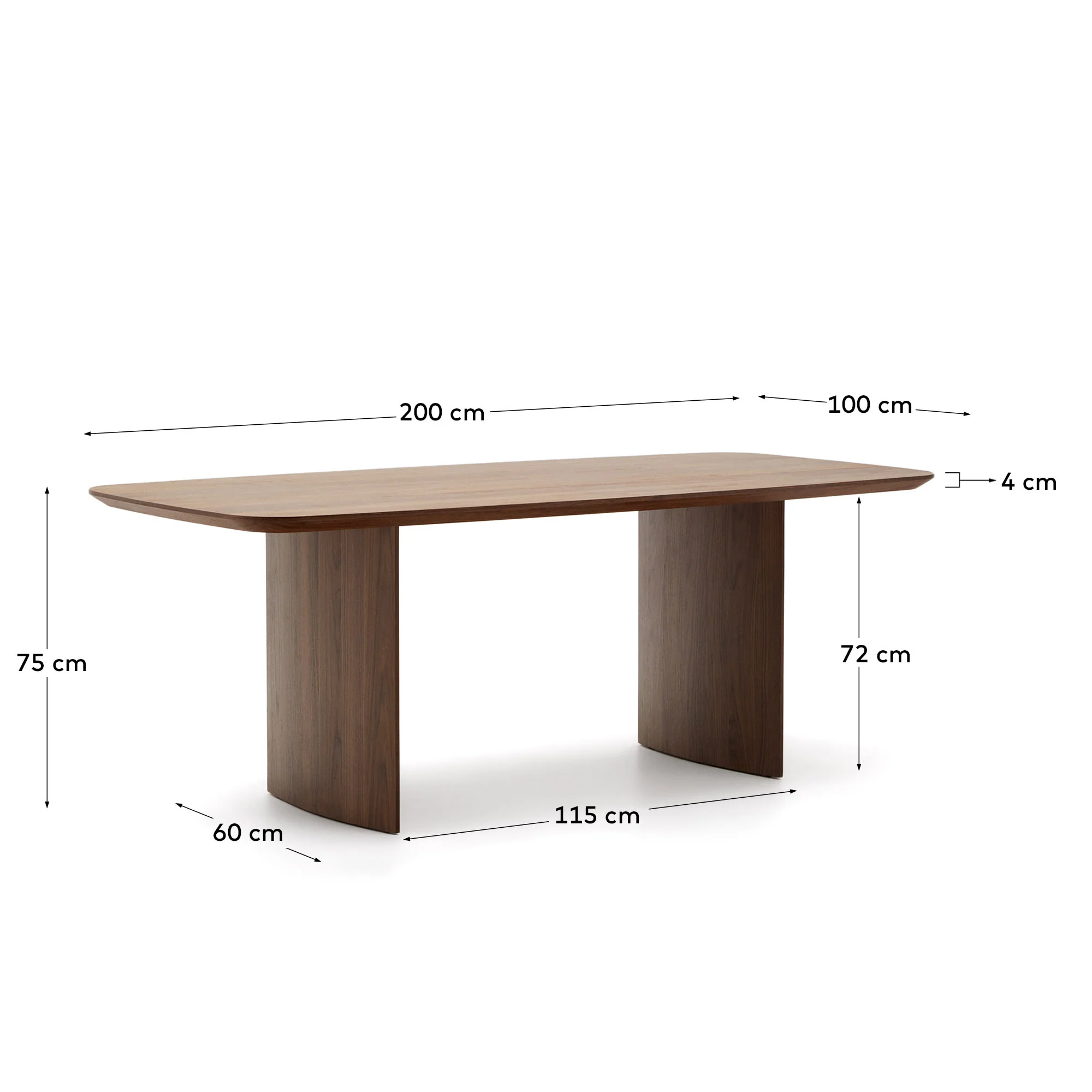 Kave Home - Litto tafel van walnootfineer 200 x 100 cm - Image 5