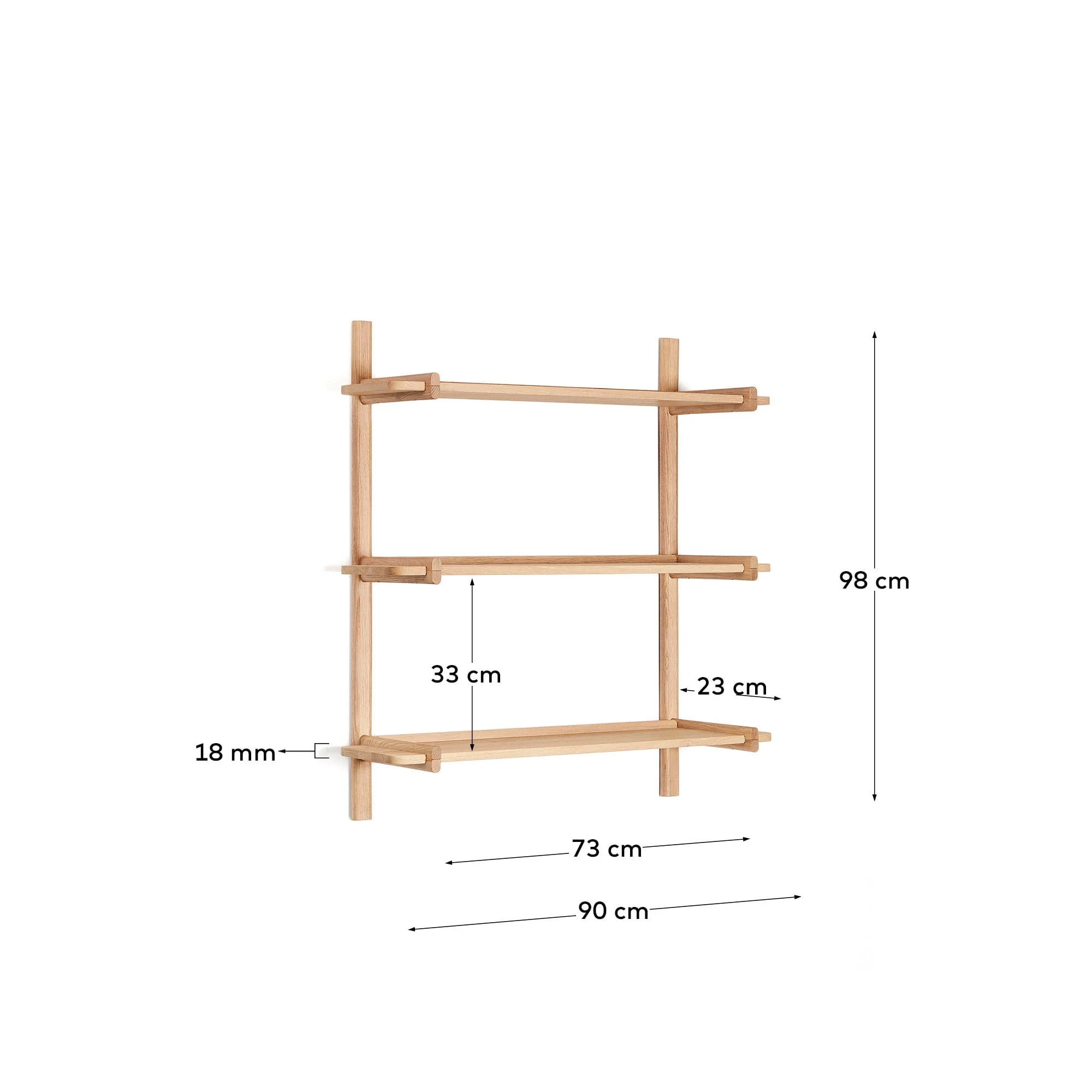 Kave Home - Modulair wandrek Sitra 3 plank FSC Mix Credit massief - Image 5